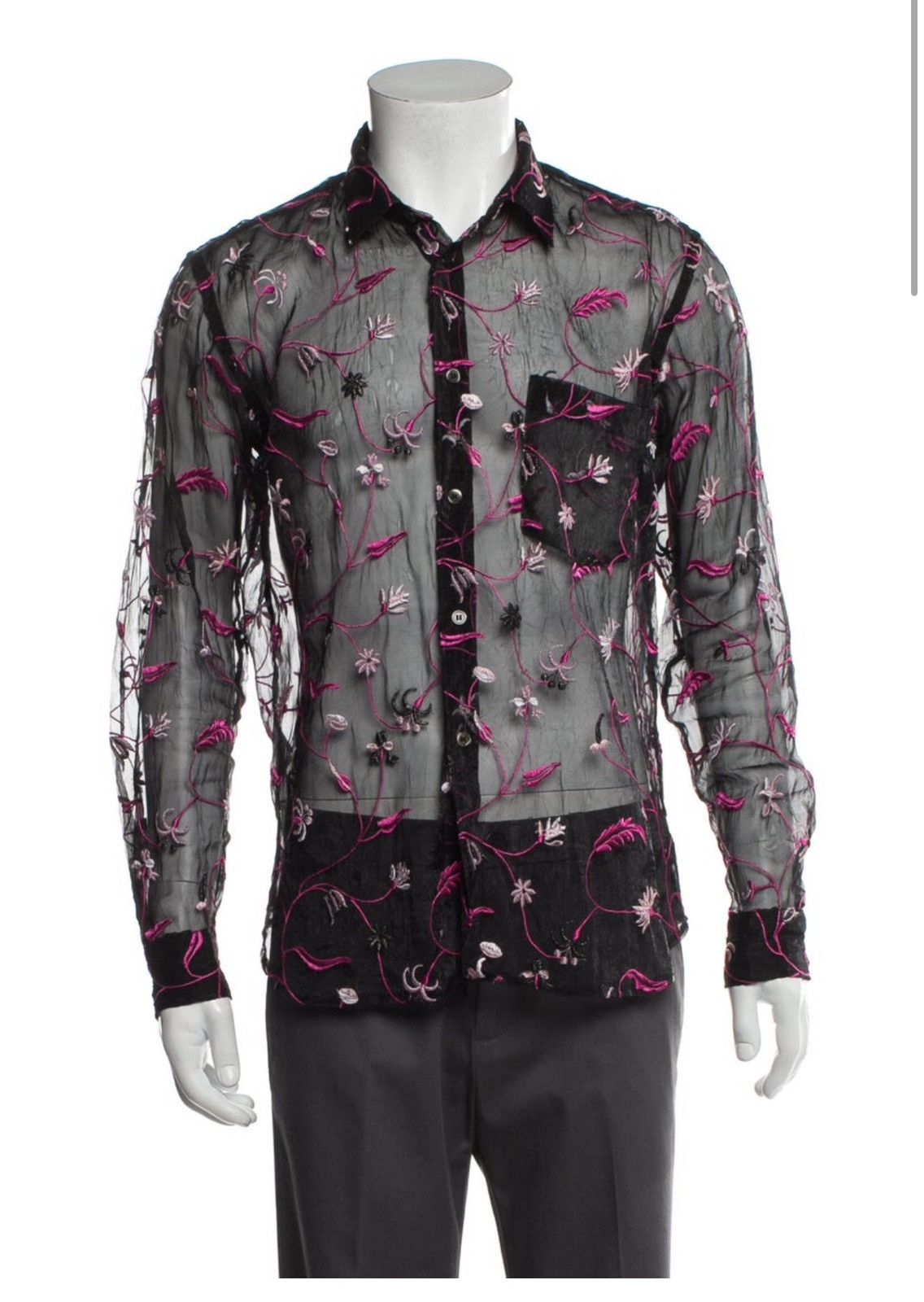 Comme des Garcons Homme Plus Comme Des Garcons Homme Plus embroidered organza shirt Size US S / EU 44-46 / 1 - 1 Thumbnail