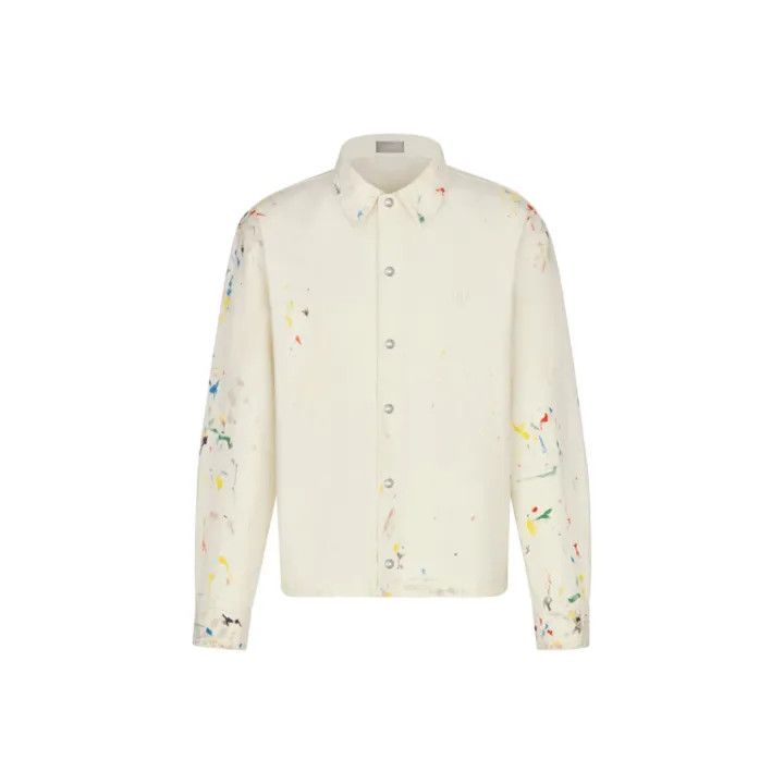 Dior Dior Men's Cotton Denim Print Shirt 0079 Size US L / EU 52-54 / 3 - 1 Thumbnail
