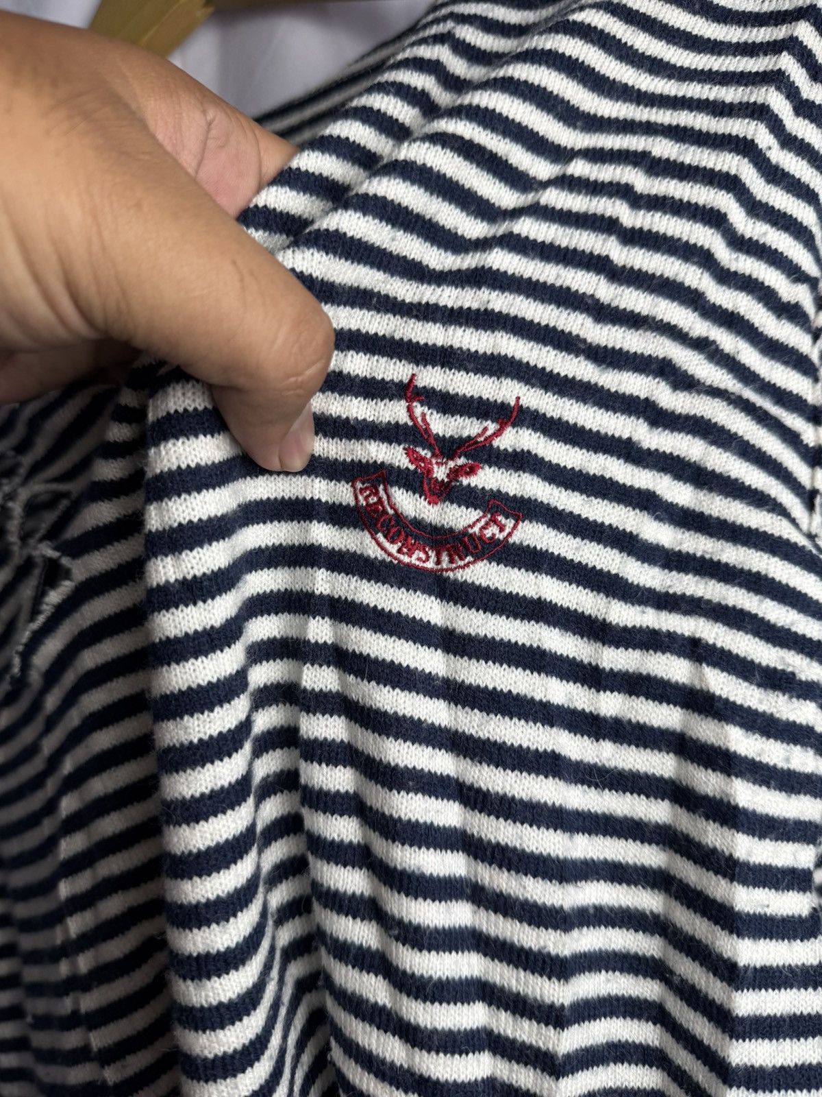 Hysteric Glamour × Japanese Brand × PPFM PPFM Distressed Stripe Long Sleeve Knit Size US M / EU 48-50 / 2 - 7 Thumbnail