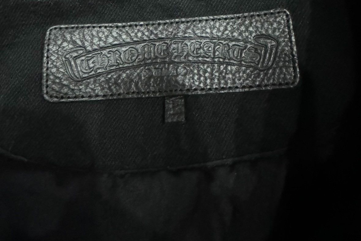 Chrome Hearts Leather fleur floral cross sleeve denim jacket Size US L / EU 52-54 / 3 - 6 Thumbnail
