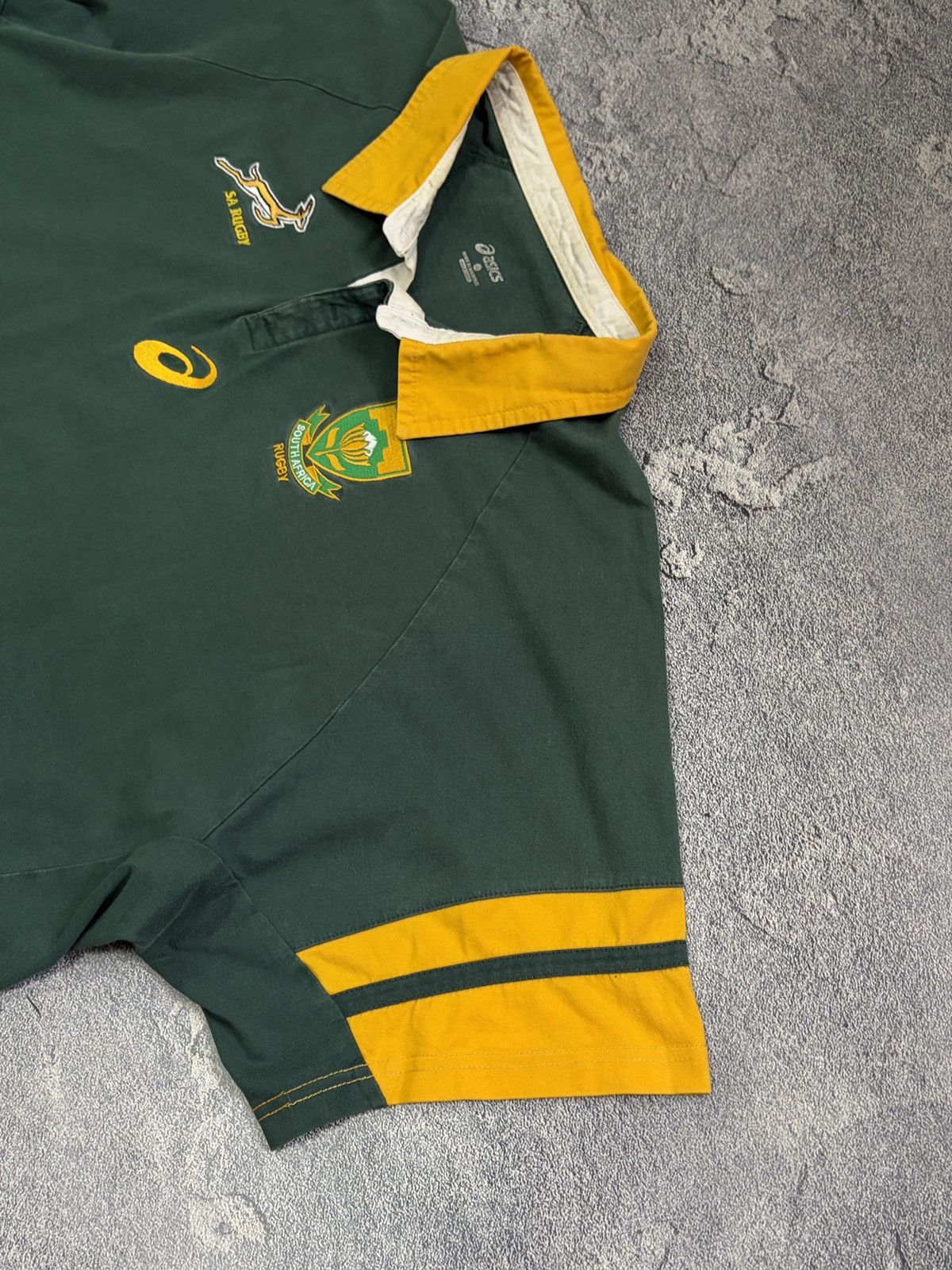 Asics ASICS Springboks South Africa Rugby Polo Shirt Green 3XL Vtg Size US XXL / EU 58 / 5 - 6 Thumbnail