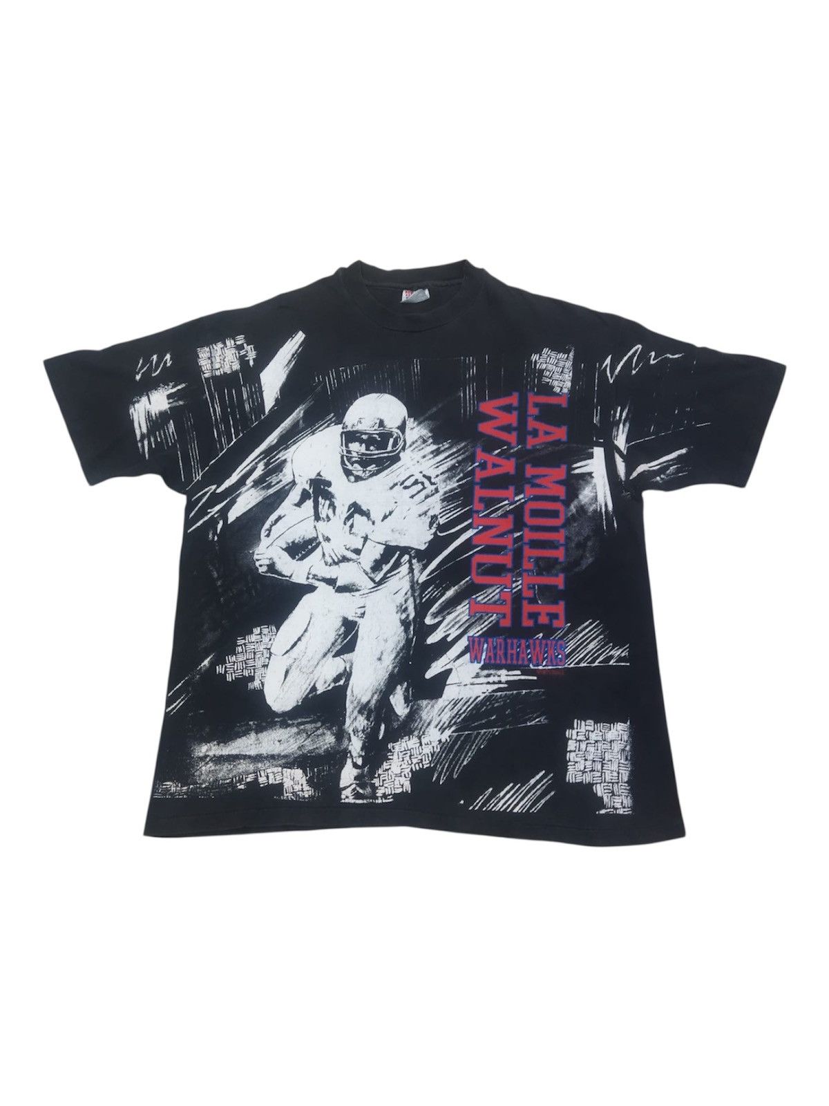Vintage Vintage 90s Warhawk La Moille Walnut All Over Print Tee Size US XL / EU 56 / 4 - 1 Thumbnail
