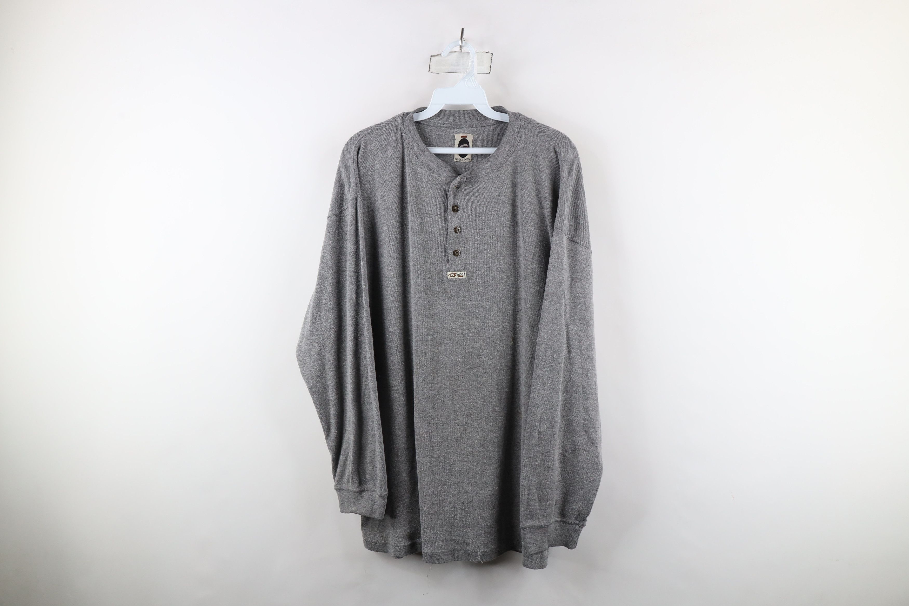 Vintage Vintage 90s Streetwear Knit Long Sleeve Henley T-Shirt Size US XXL / EU 58 / 5 - 1 Thumbnail
