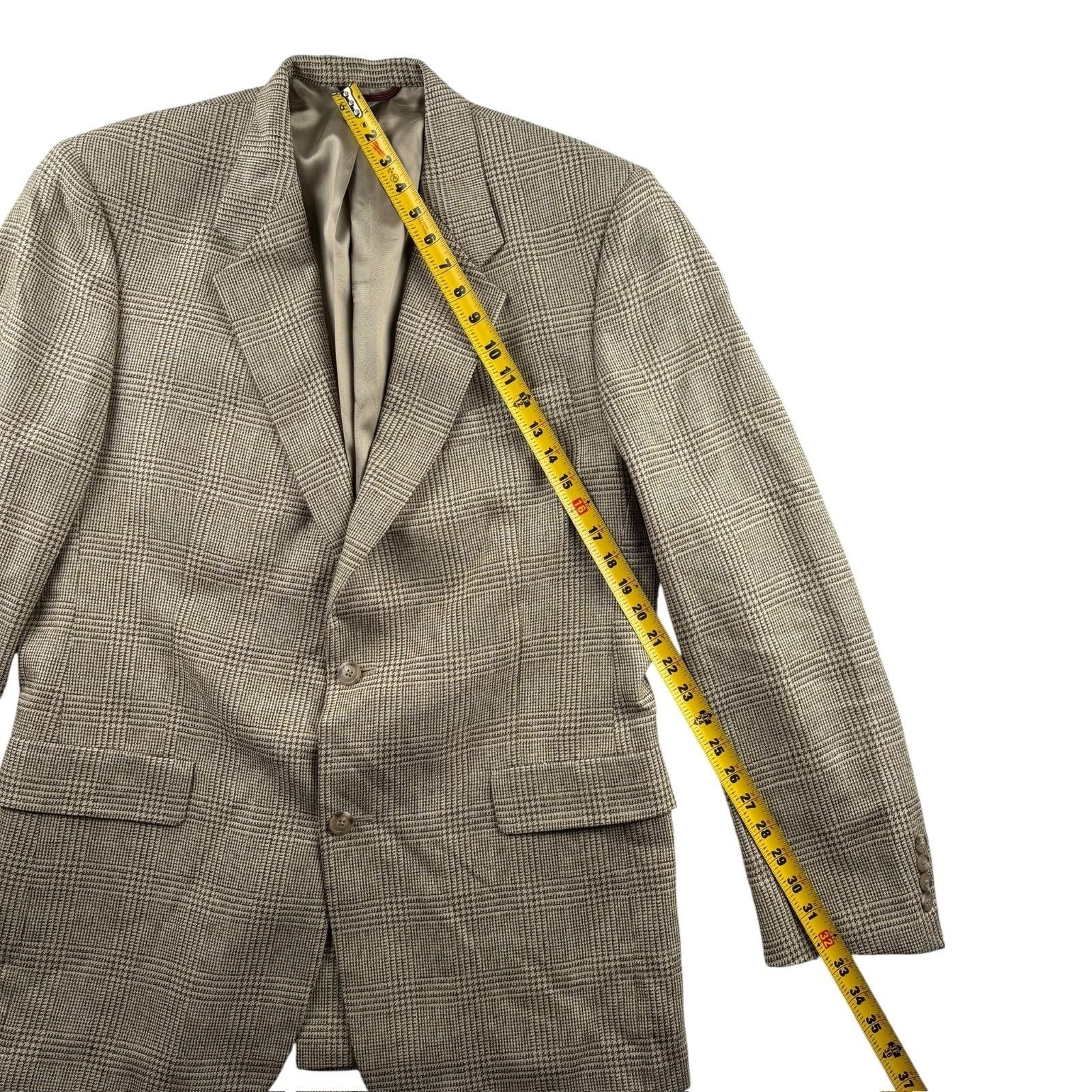 Hart Schaffner Marx Hart Schaffner & Marx Men’s Wool Blend Plaid Blazer Jacket T Size 44L - 5 Thumbnail