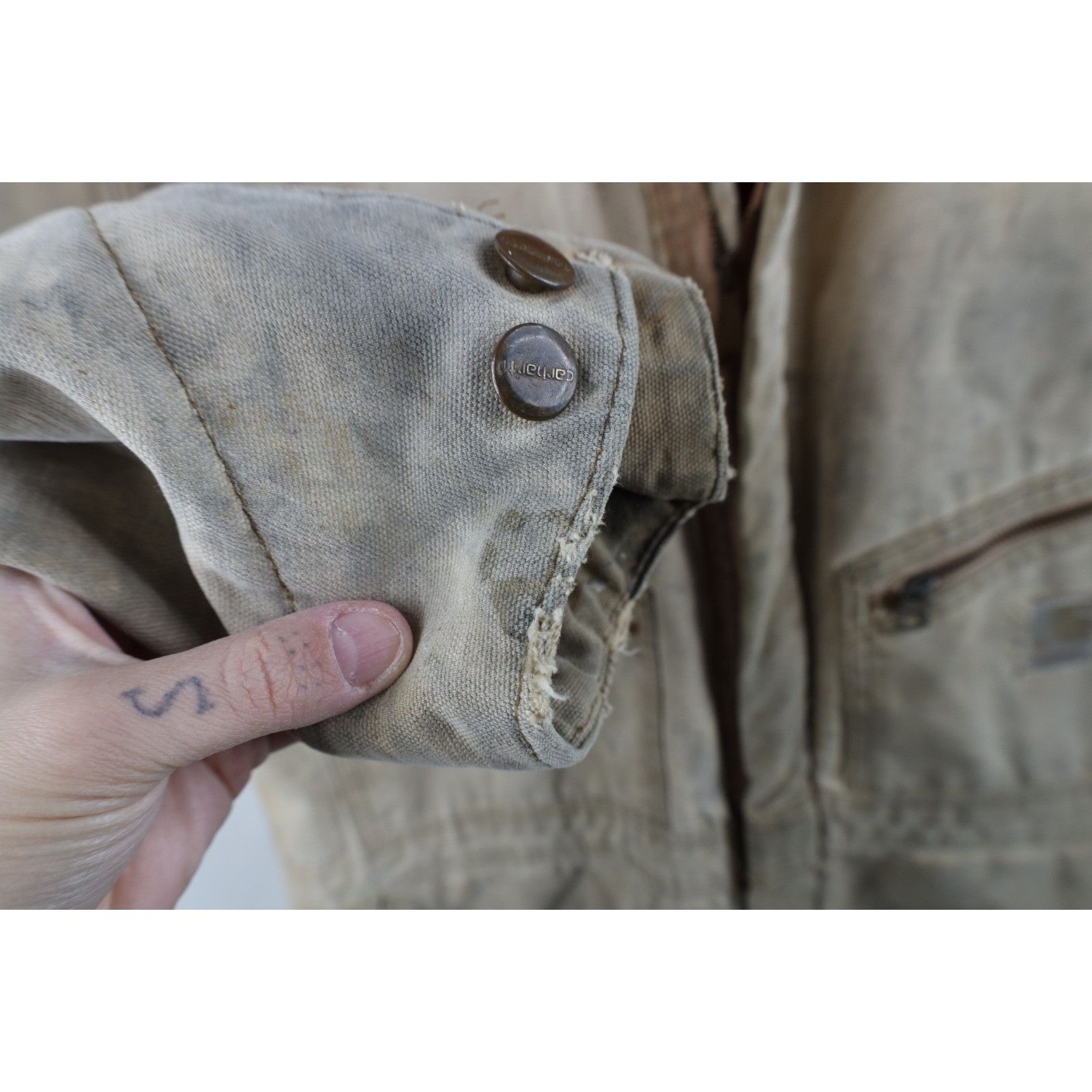 Carhartt Vintage 80s Carhartt Thrashed Quilted Canvas Coveralls Size US 40 / EU 56 - 8 Thumbnail