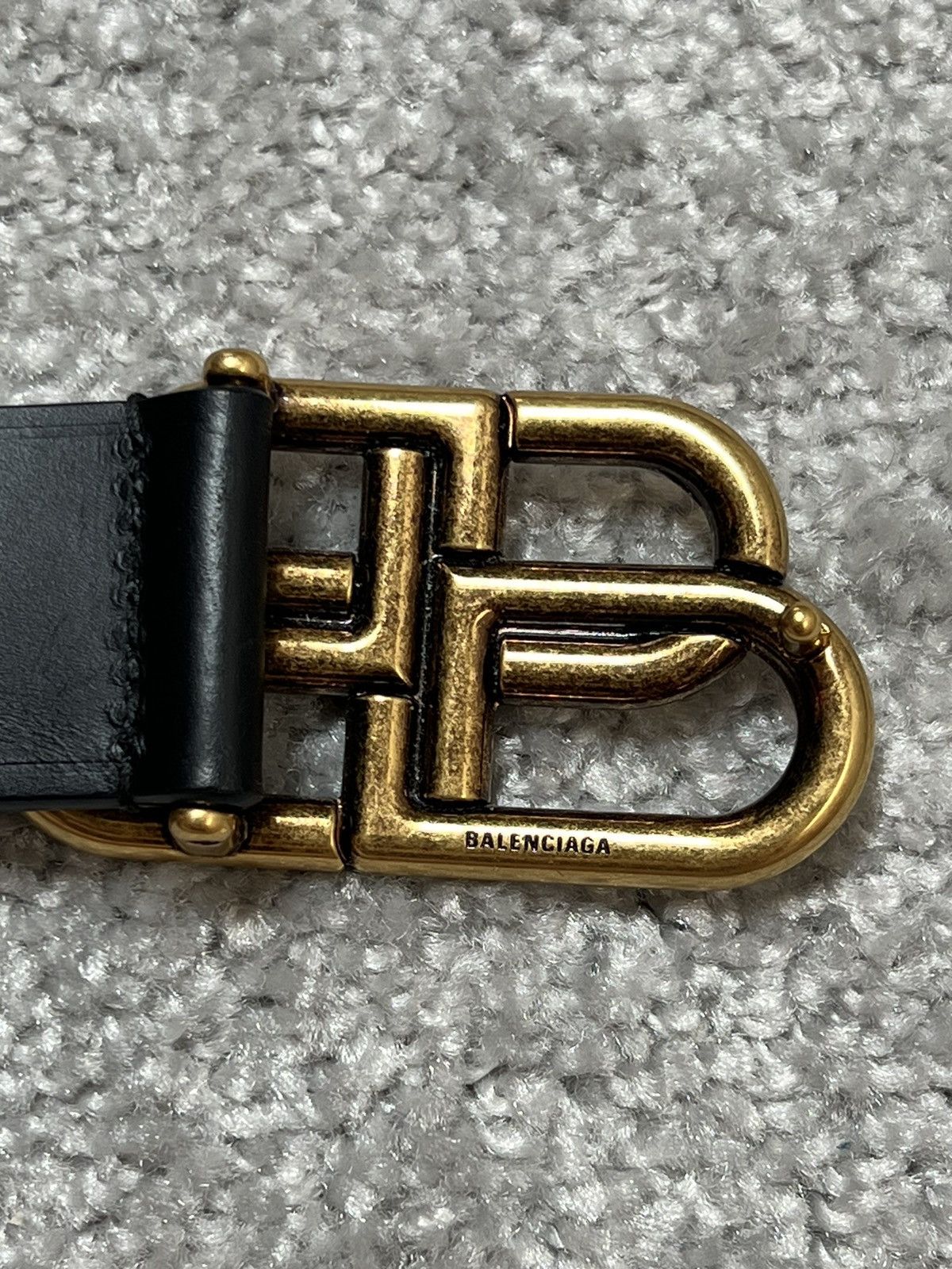Balenciaga Balenciaga BB Gold Buckle Leather Belt Size ONE SIZE - 6 Thumbnail
