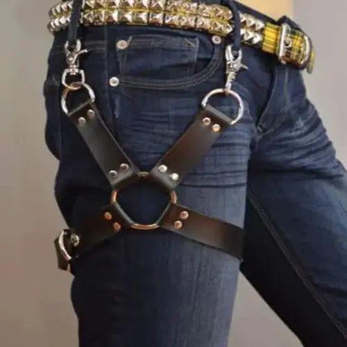 Other Belts Punk Suspender Leather Harness Leg Belt Size ONE SIZE - 3 Thumbnail