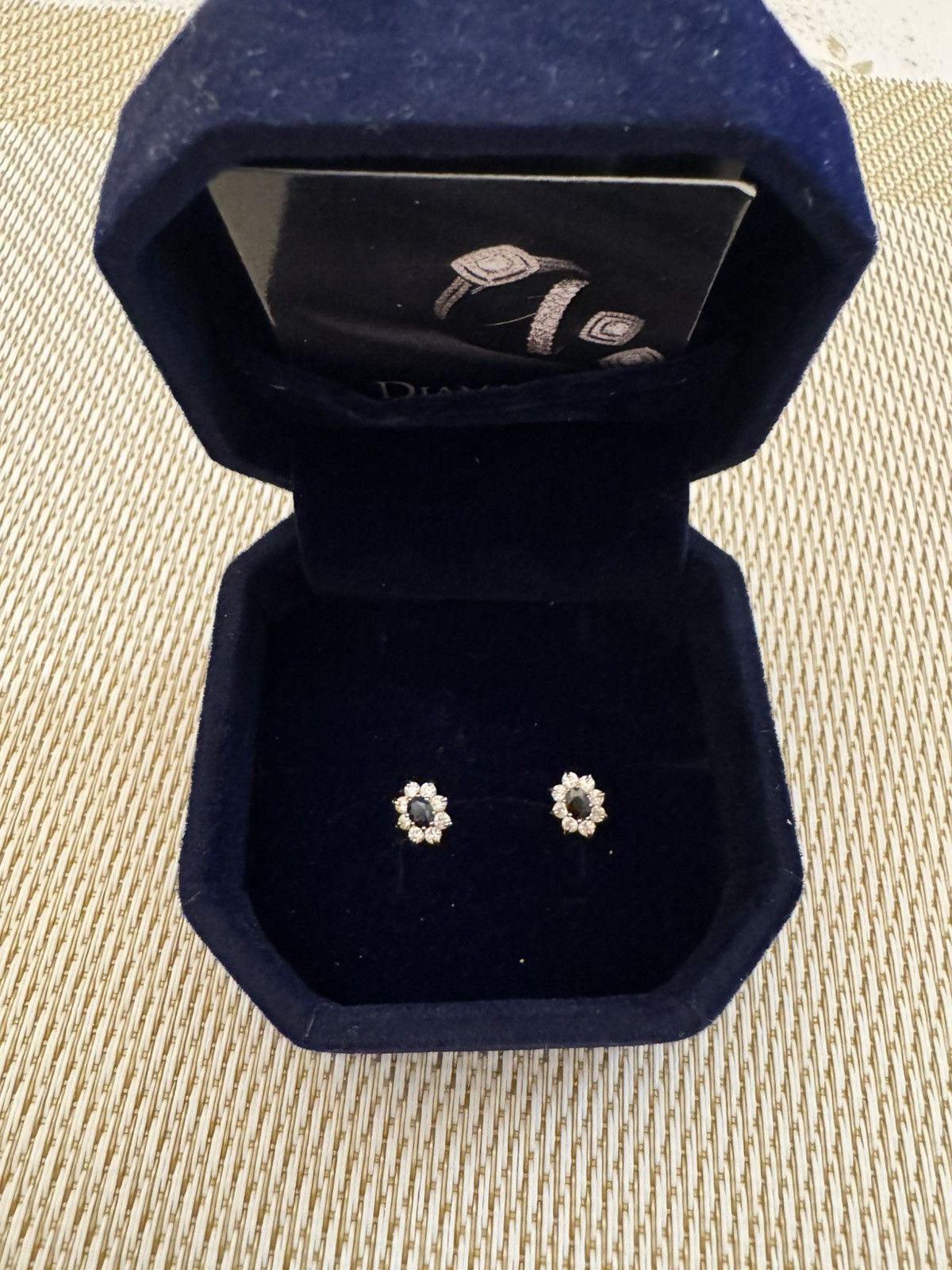 Vintage 14k gold sapphire and diamonds earrings Size ONE SIZE - 1 Thumbnail