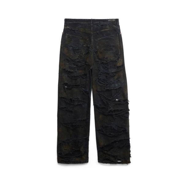 Balenciaga o1loc1c1124 745248 Super Destroyed Baggy Pant in Black Size US 32 / EU 48 - 7 Thumbnail