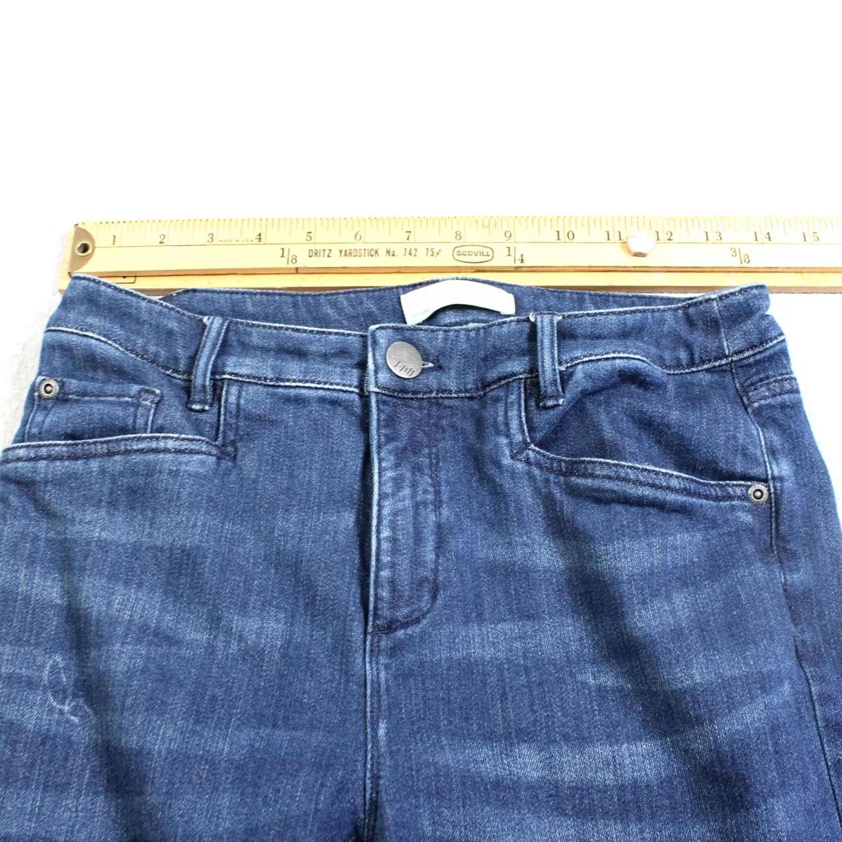 J. Jill J Jill Jeans Women 4 Tall Blue Dark Wash Mid Rise Full Wide Leg Stretch Denim Size 27" / US 4 / IT 40 - 5 Thumbnail