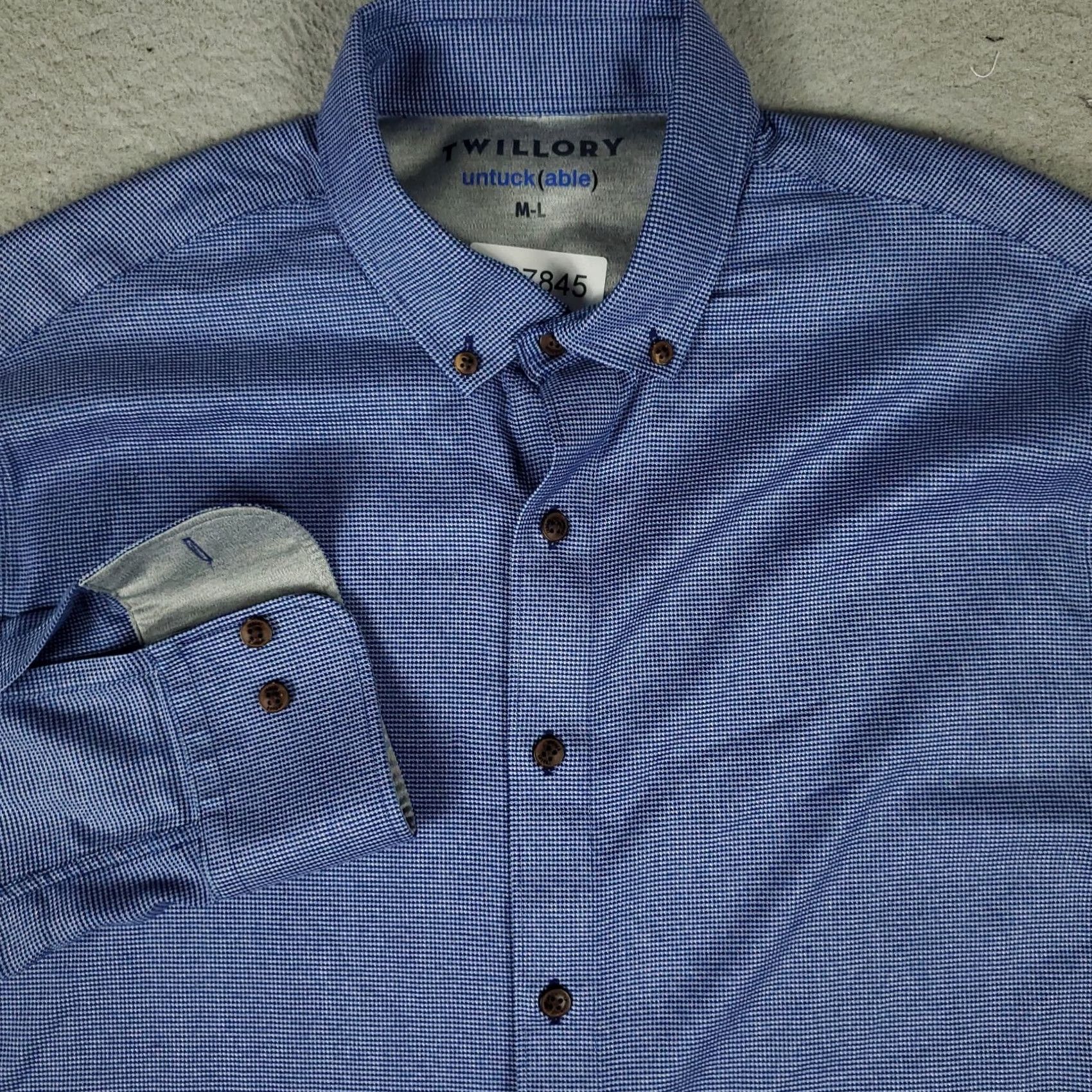 Vintage Twillory Shirt Mens Medium M-L Blue Athletic Performance Button Up Shirt Size US M / EU 48-50 / 2 - 2 Thumbnail