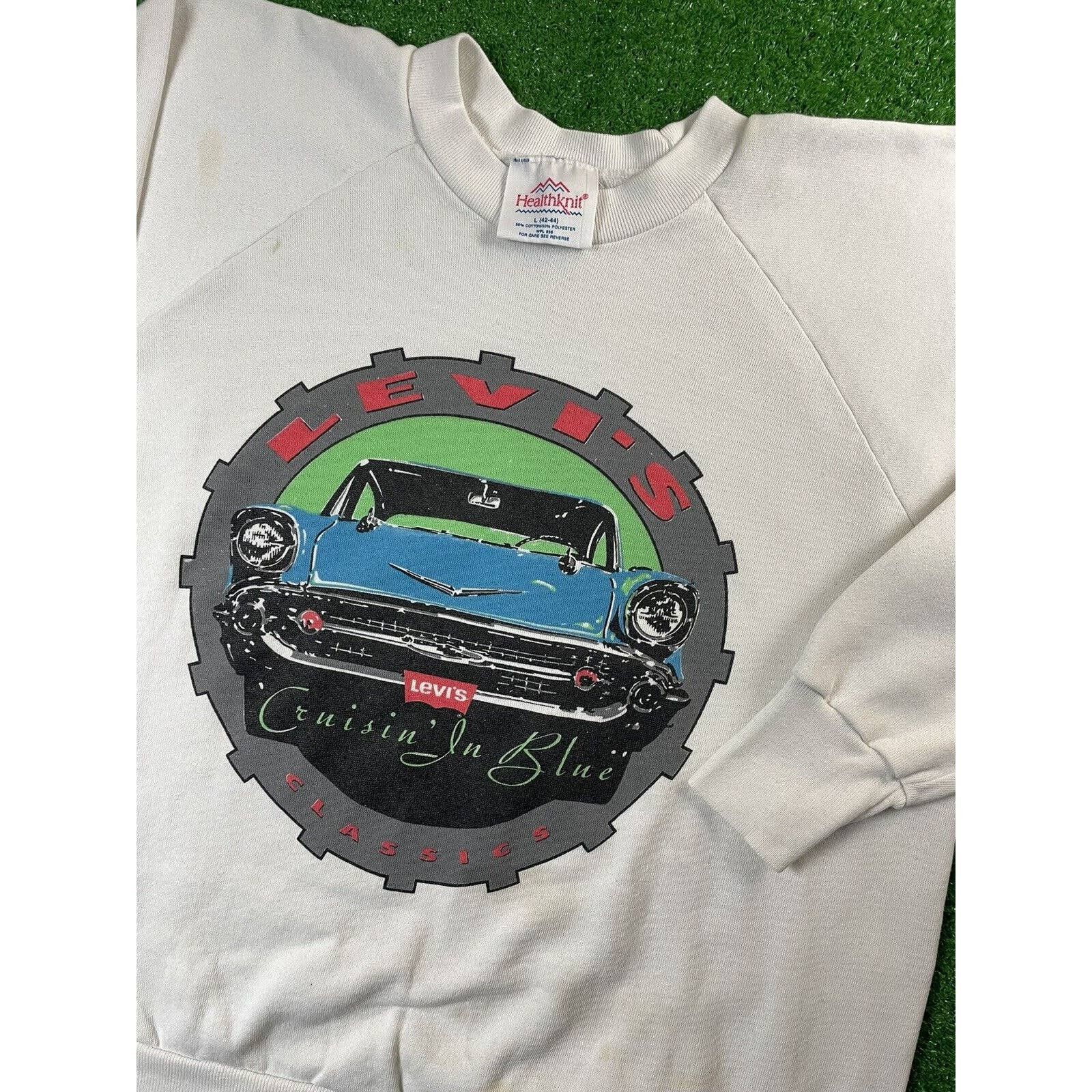 Levi's Vintage 80s Levis Chevrolet Bel Air Car Large Sweatshirt USA