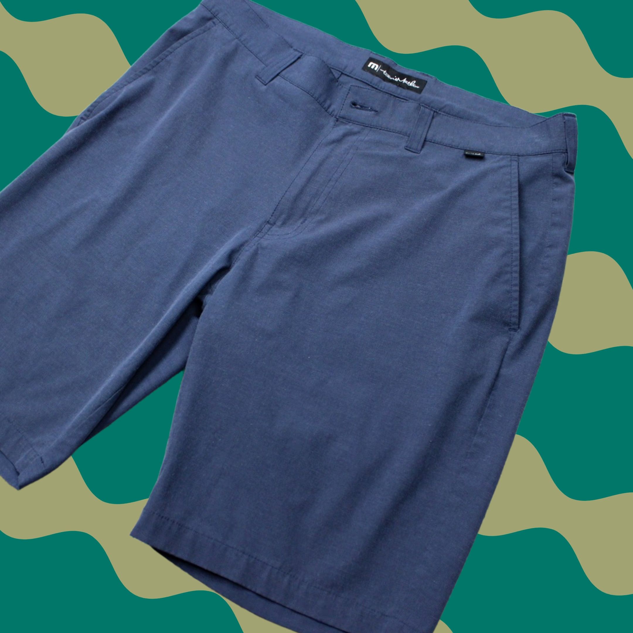 TravisMathew Travis Mathew Shorts Mens 34 Blue Golf 10" Lightweight Stretch Chino Athletic Casual Headline: Outdoor Sportswear? Size US 34 / EU 50 - 1 Thumbnail