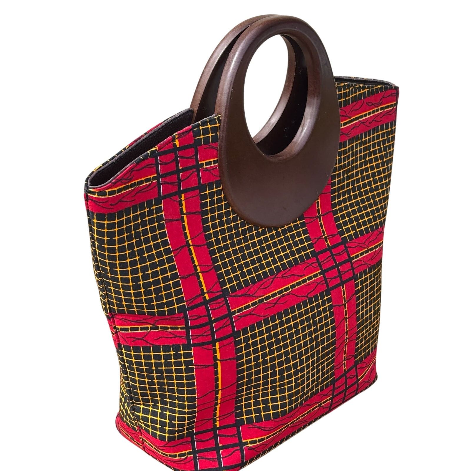 Other Red & Yellow Plaid Hand Bag Size ONE SIZE - 2 Thumbnail