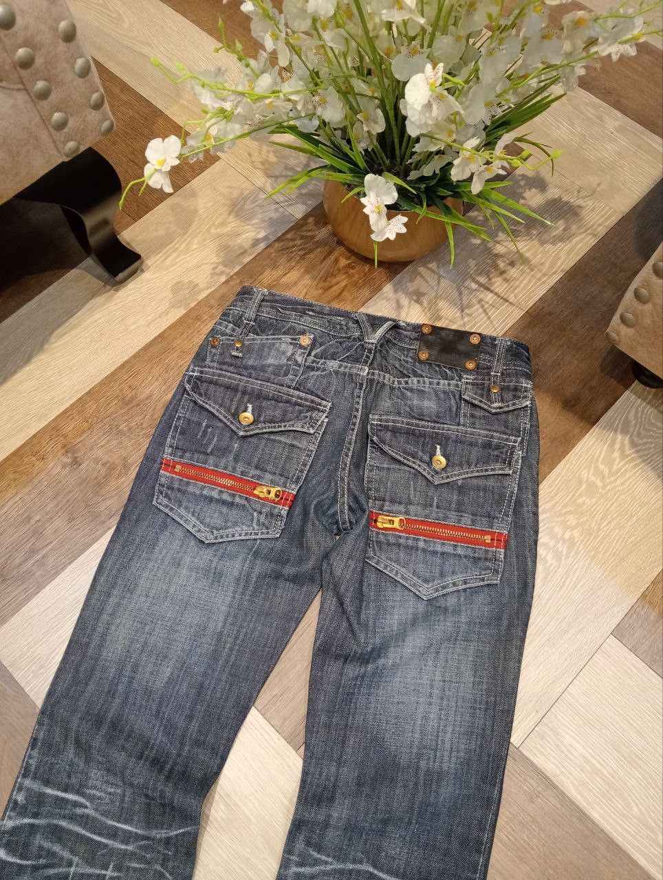 semanticdesign SEMANTIC DESIGN JAPAN BLUE WASHED FLARED DENIM PANTS Size US 30 / EU 46 - 10 Thumbnail