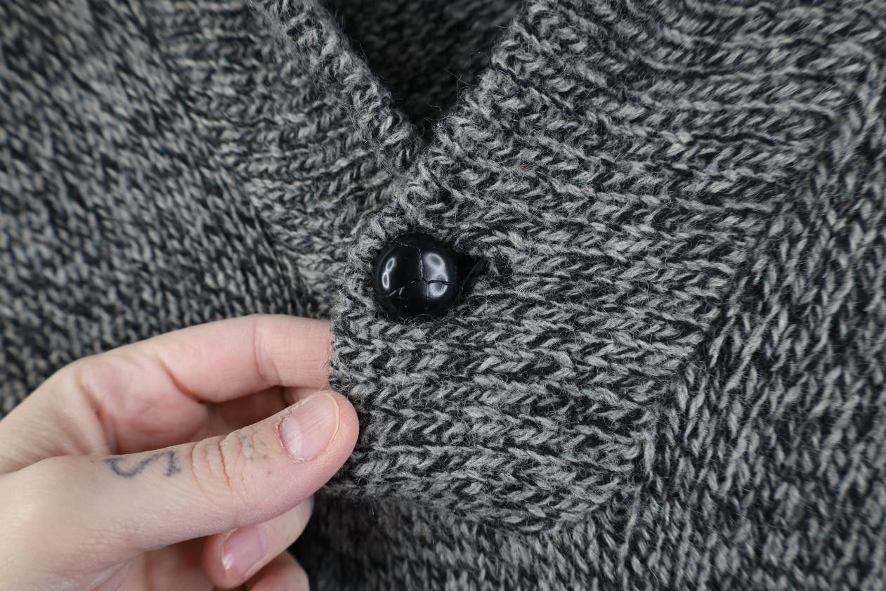 American Eagle Outfitters Vintage 90s American Eagle Blend Knit Shawl Sweater Gray USA Size US L / EU 52-54 / 3 - 4 Thumbnail