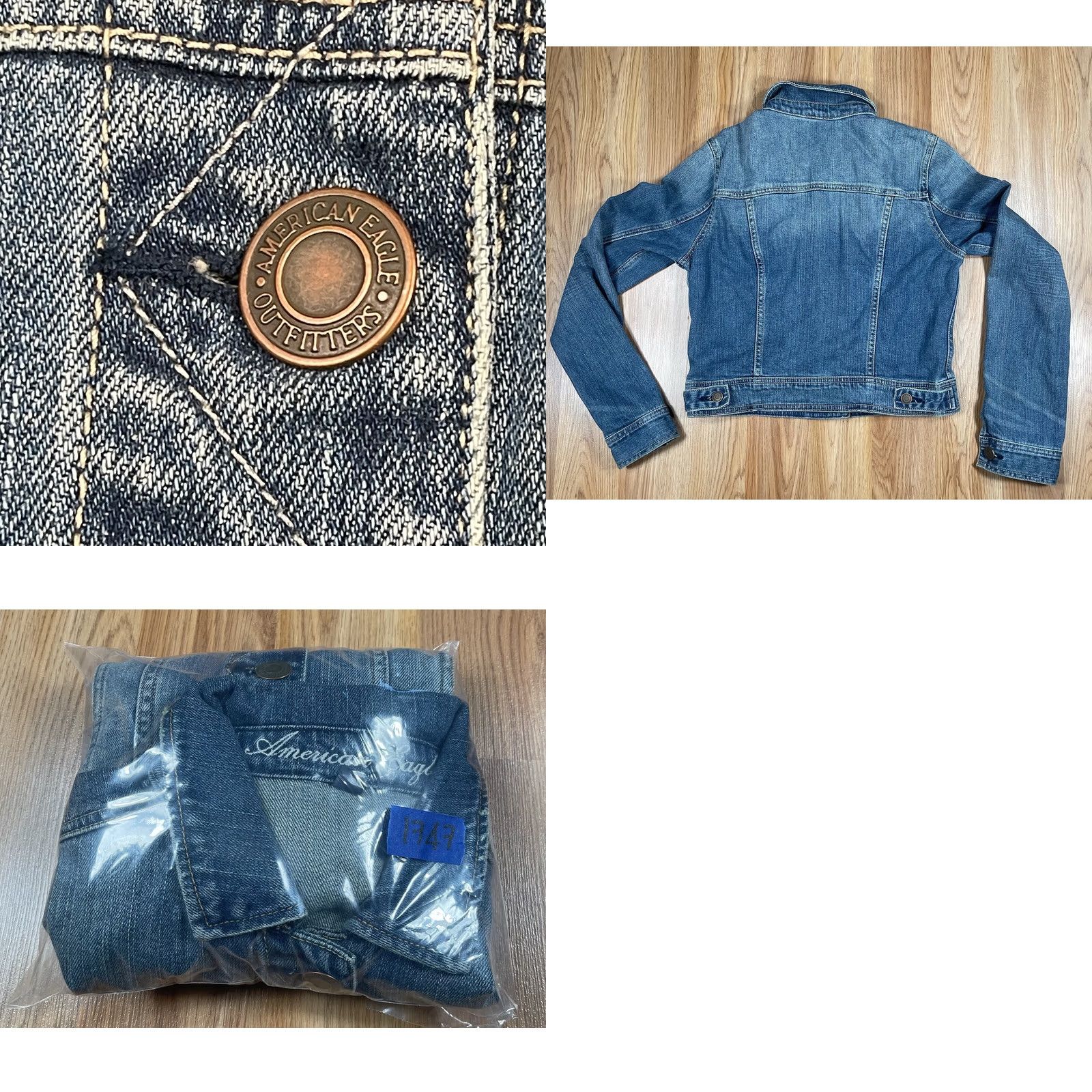 American Eagle Outfitters VINTAGE American Eagle Outfitters Jeans Jacket Womens M Medium Stretch Blue Denim Button Pockets Size 32" / US 10 / IT 46 - 9 Thumbnail