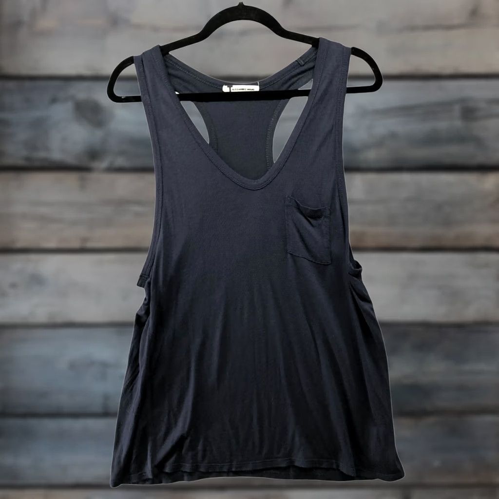 Alexander Wang Alexander Wang Tank Top Womens Large L Blue V-Neck Pocket Front Modal Tank Shirt Mens Womens Girls? Size L / US 10 / IT 46 - 1 Thumbnail