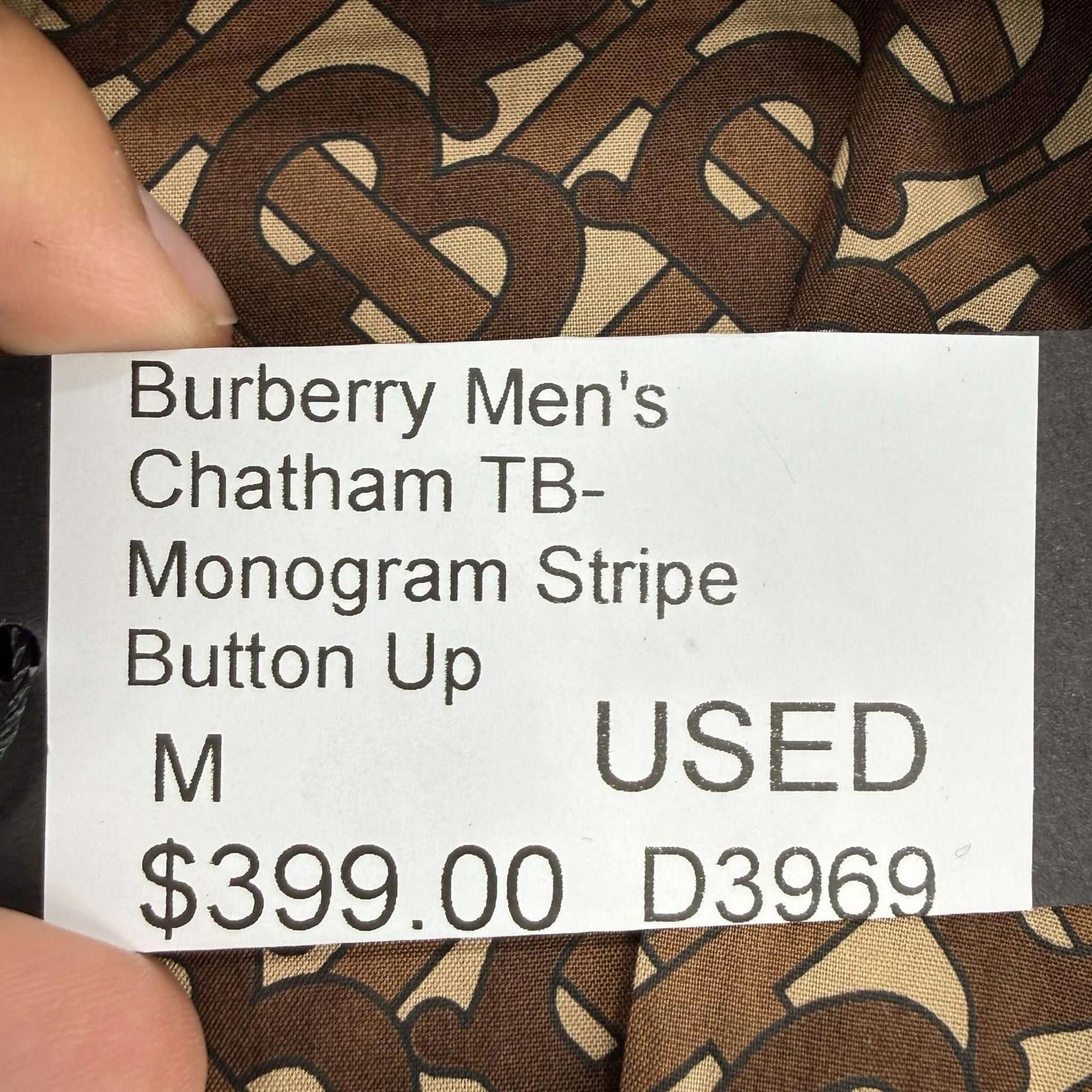 Burberry Burberry Men's Chatham TB-Monogram Stripe Button Up M Size US M / EU 48-50 / 2 - 10 Thumbnail