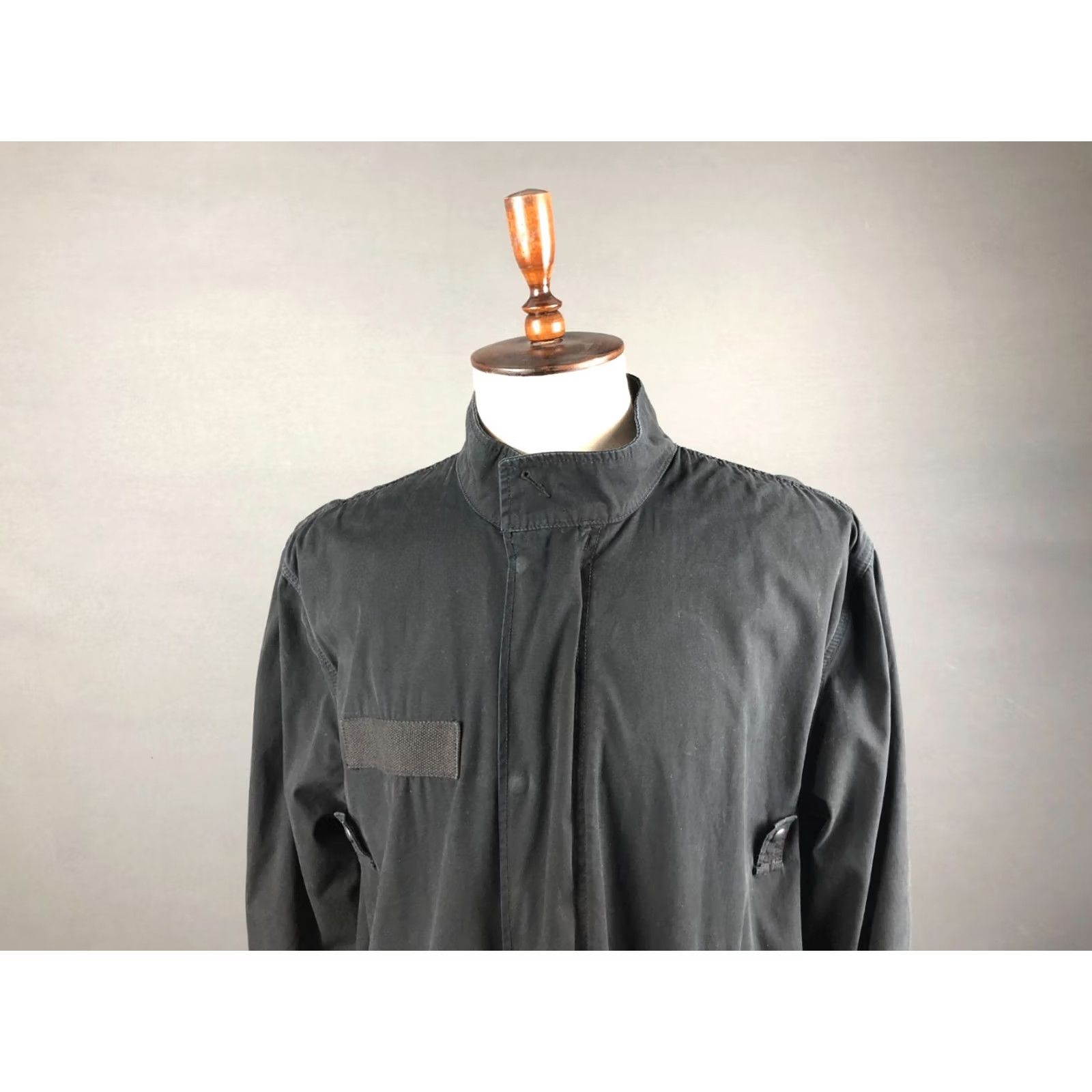 Allsaints AllSaints Coat Trench Black Cotton Men M Casual Long Coat with Side Pockets Adjustable Cuffs Waist Drawstring - Mens Size US M / EU 48-50 / 2 - 5 Thumbnail