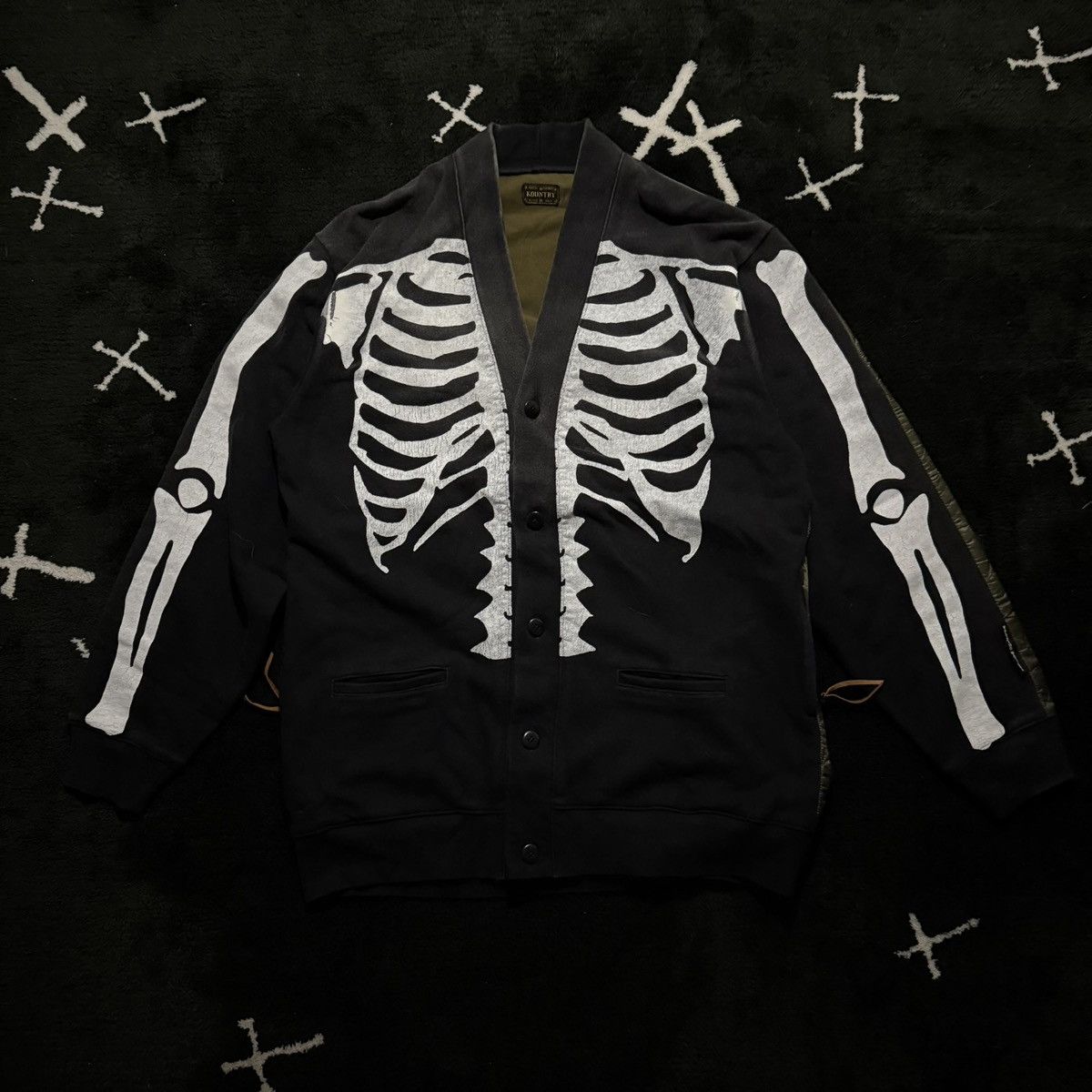 Kapital Hybrid - Skelton / Bone Quilted Cardigan Size US L / EU 52-54 / 3 - 1 Thumbnail