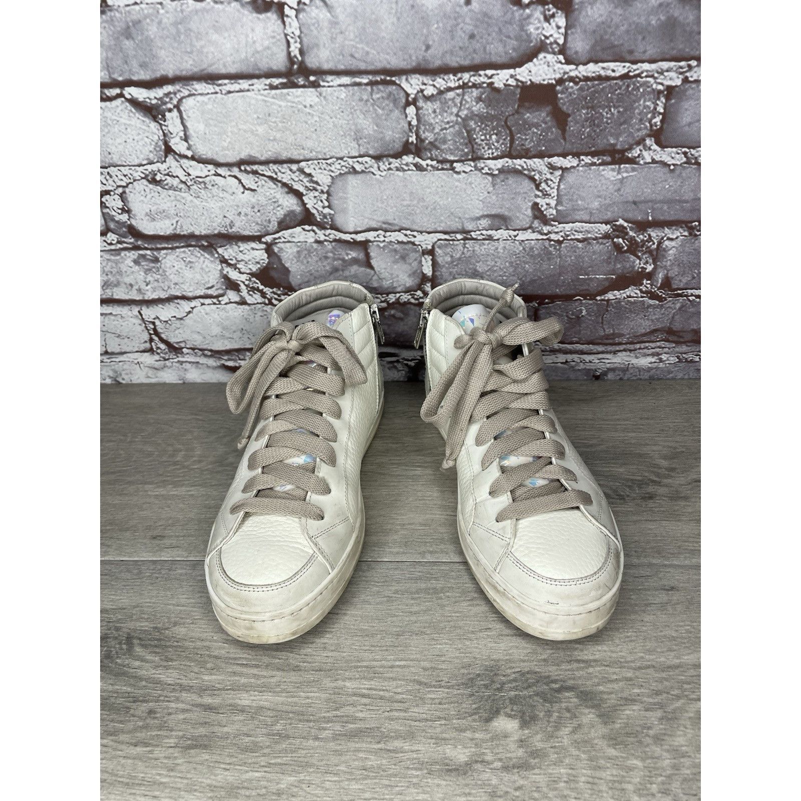 P448 P448 Mid Skate Luxury Leather Styling Off-White Gray Lace Wo Size US 6.5 / IT 36.5 - 13 Thumbnail