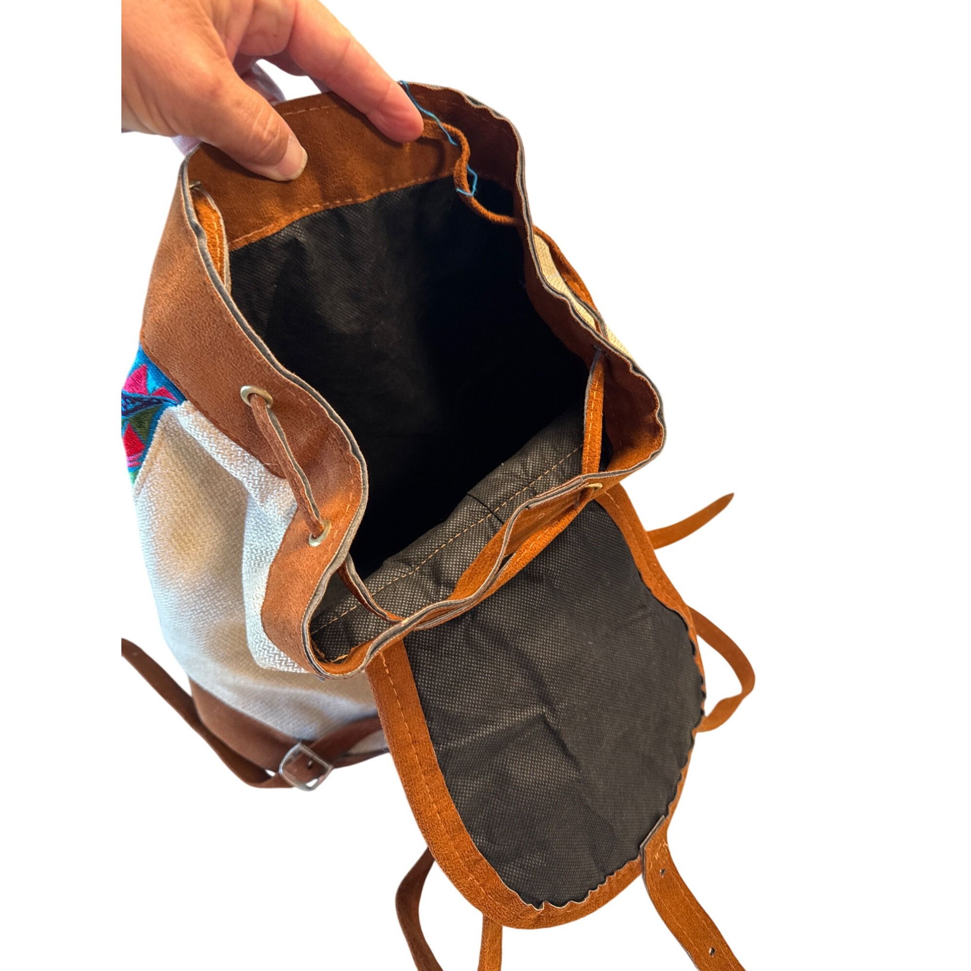 Other Colorful Geometric Pattern Hobo Backpack 15x13.5 Inches SKU Size ONE SIZE - 8 Thumbnail