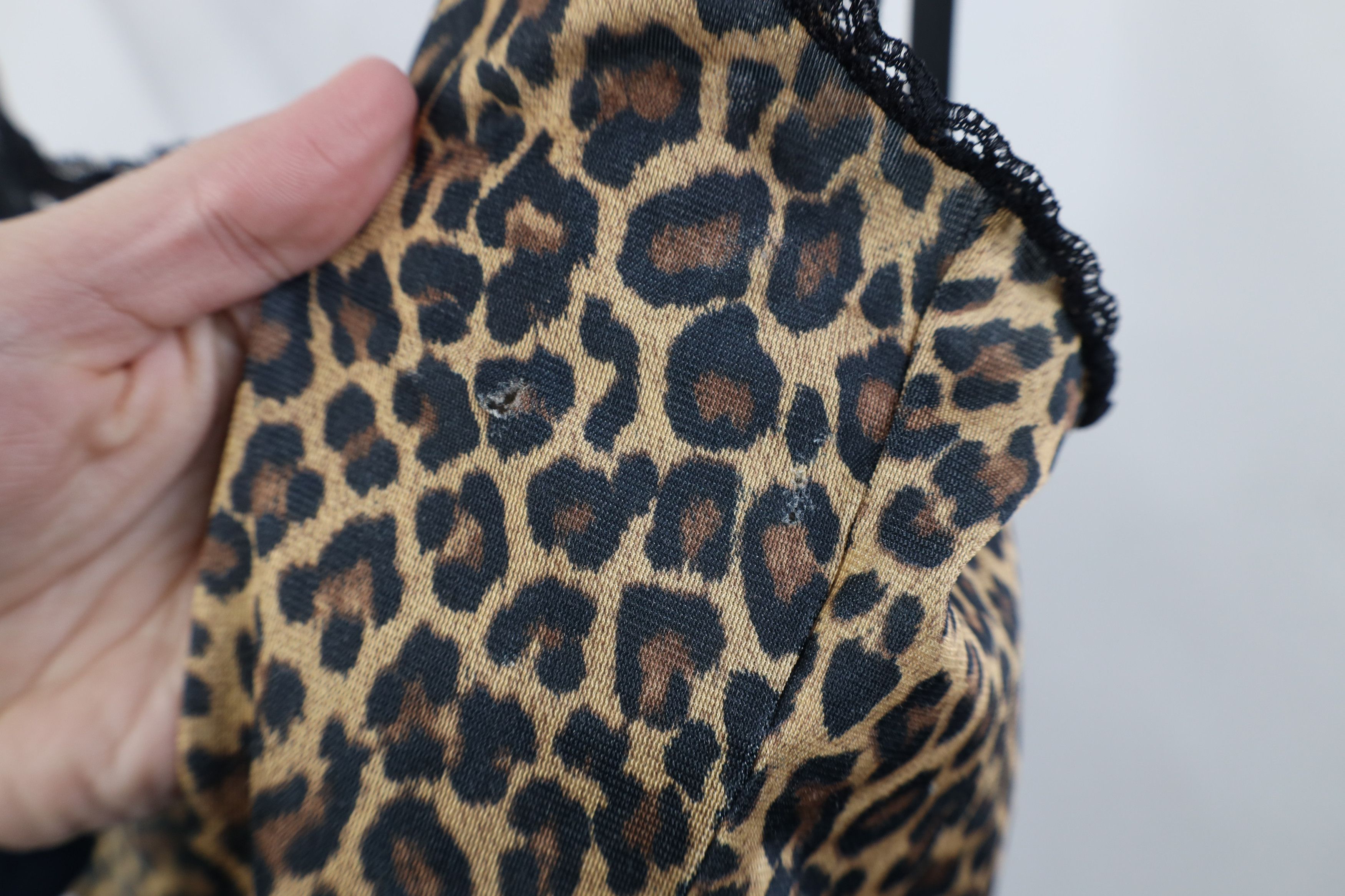 Vintage Vintage 90s Y2K Babydoll Fairy Lace Leopard Tank Top Shirt Size L / US 10 / IT 46 - 5 Thumbnail