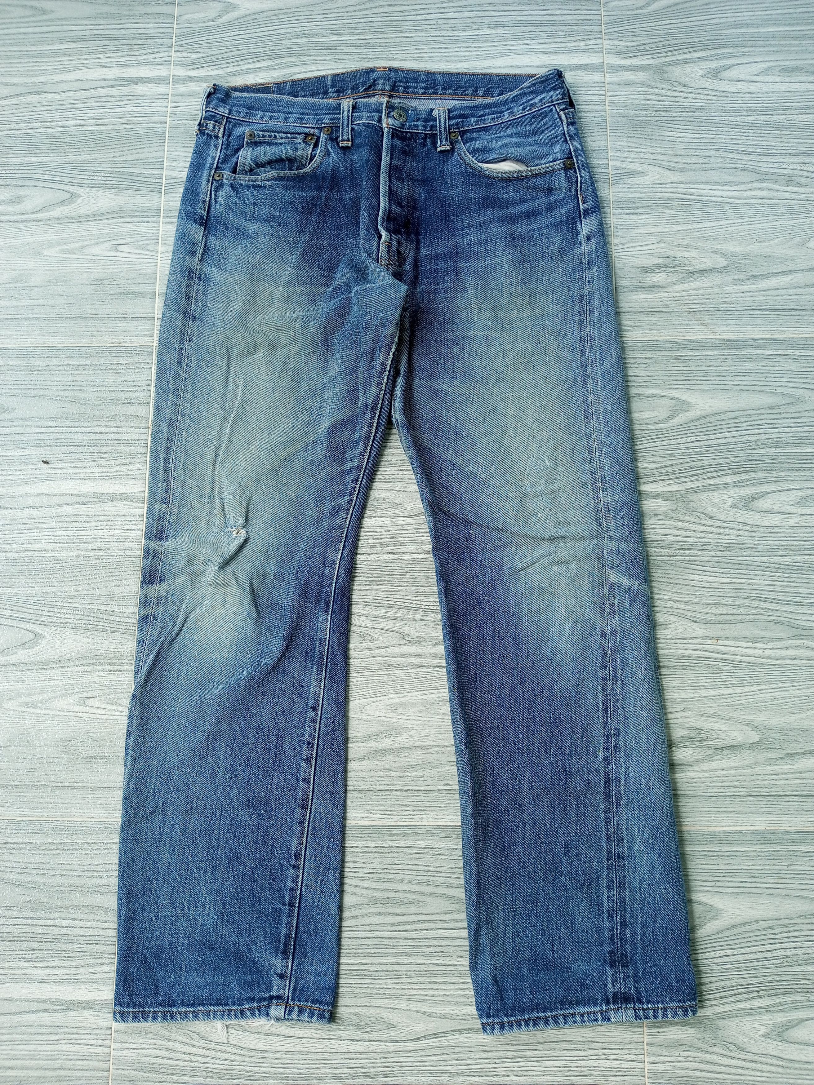 Denime × Japanese Brand Vintage Denime Selvedge Japan Crazy Distress Mud Wash Size US 34 / EU 50 - 1 Thumbnail