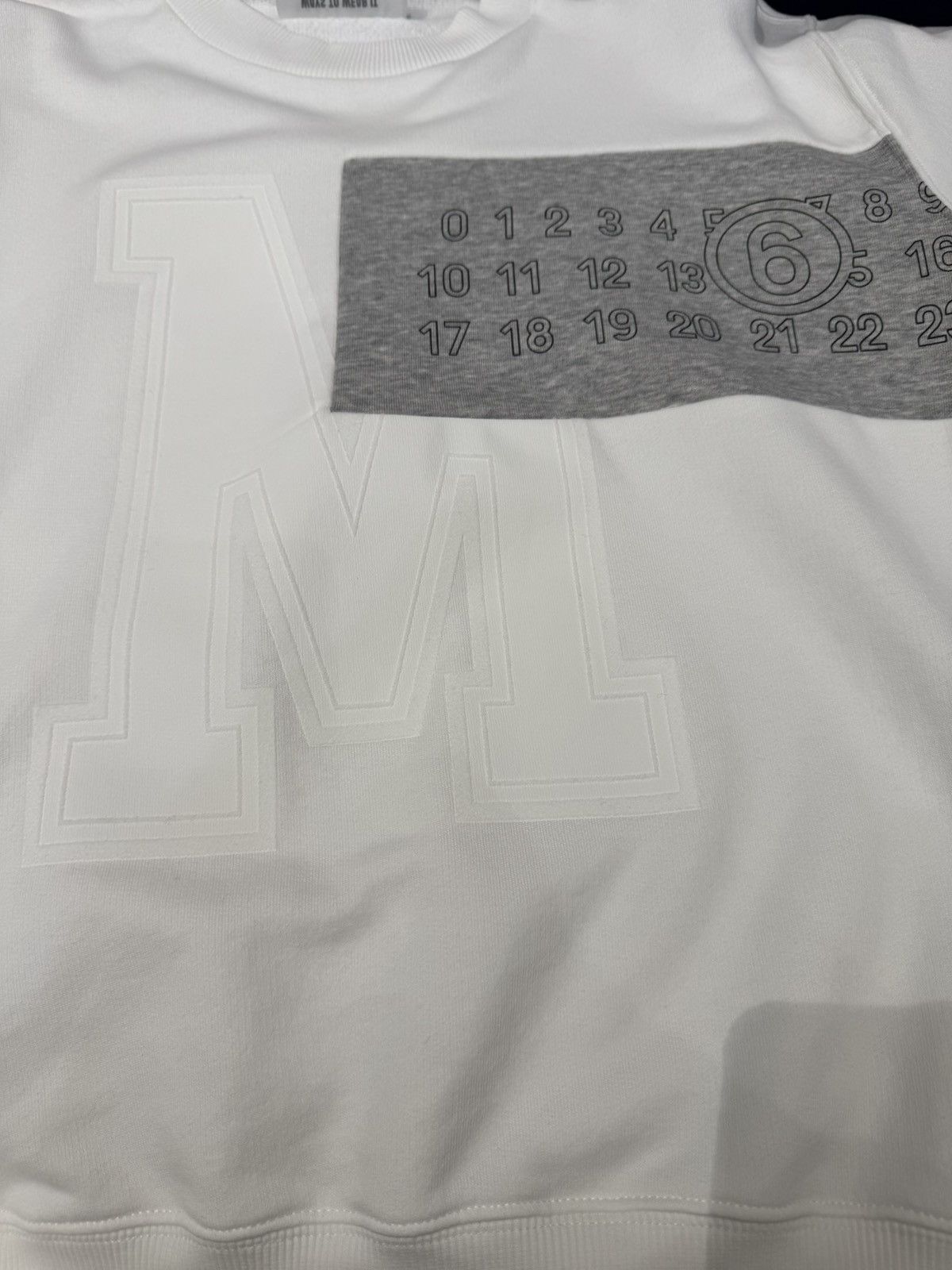 Maison Margiela NWT Number Patch Crew Neck Sweatshirt - White, M Size US M / EU 48-50 / 2 - 9 Thumbnail
