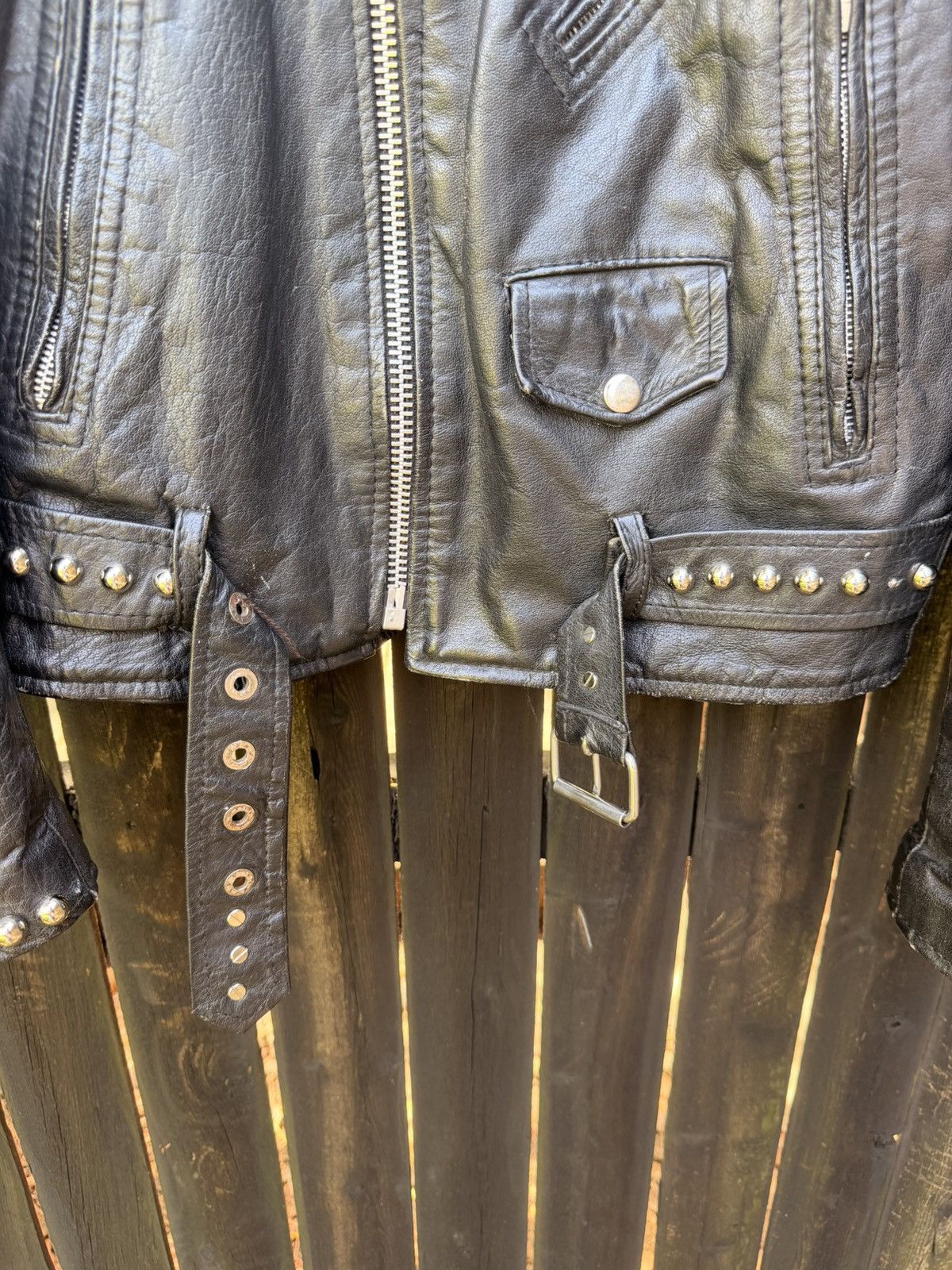 Band Tees VTG Leather Jacket With Belt & Zippers Size Medium Size US M / EU 48-50 / 2 - 6 Thumbnail