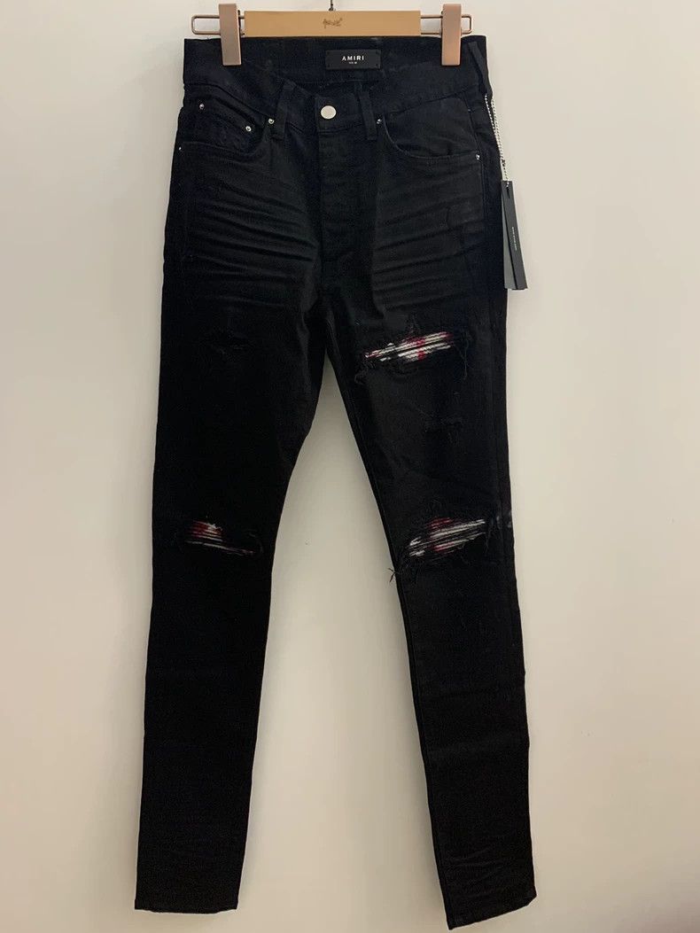 Amiri Amiri Black Denim Pants with Artistic Patchwork Size US 30 / EU 46 - 1 Thumbnail
