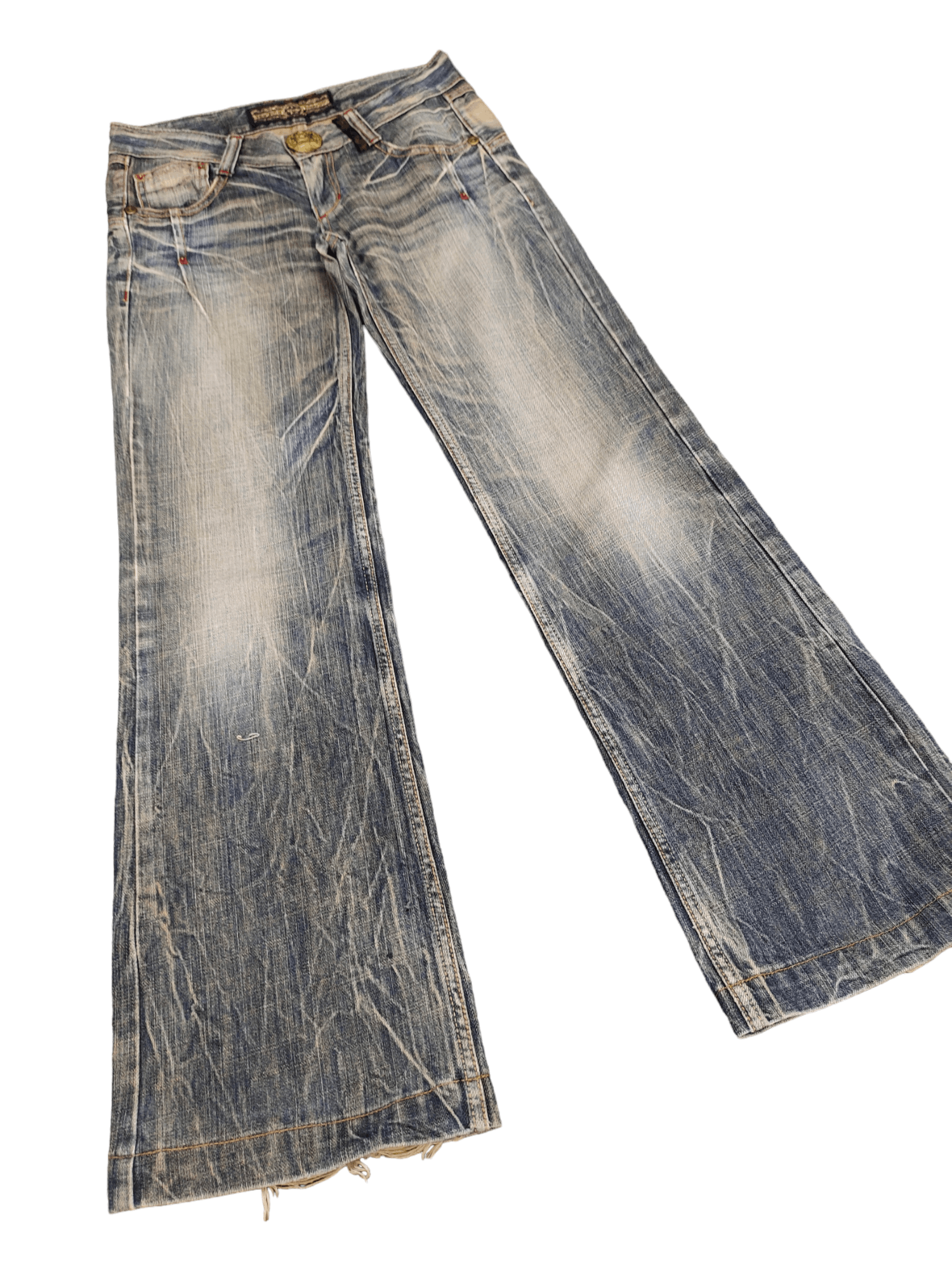 If Six Was Nine Flare Jeans Studio RP Lace Pocket Faded Bootcut Jpg Style Size US 27 - 3 Thumbnail