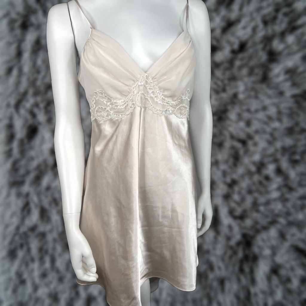 Vintage Secret Treasures M Blush Fairycore Satin Chemise Gown Lingerie Y2K 90's in Pink, Women's