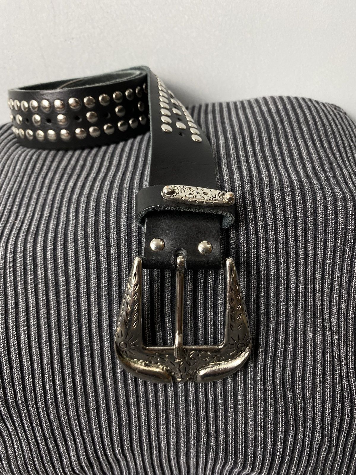 Cowboy Equipment Vintage Metal Leather Belt Cowboy Style Holland Made Size ONE SIZE - 2 Thumbnail