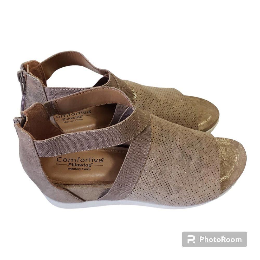 Designer Comfortiva Paisley Metallic Pillowtop Memory Foam Sandal 9.5 Size US 9.5 / IT 39.5 - 1 Thumbnail