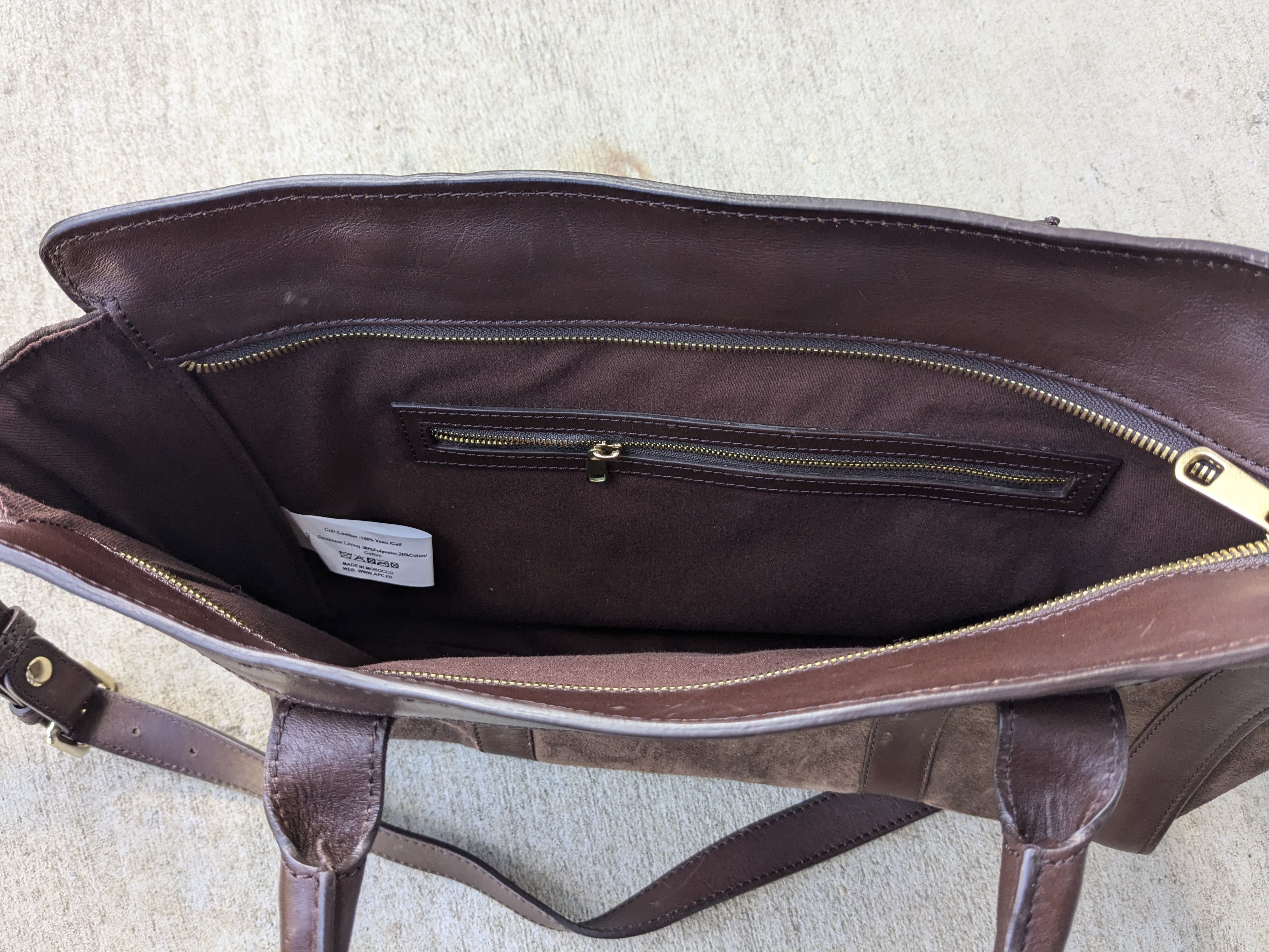 A.P.C. A.P.C. Bag Brown Suede Leather Size ONE SIZE - 6 Thumbnail