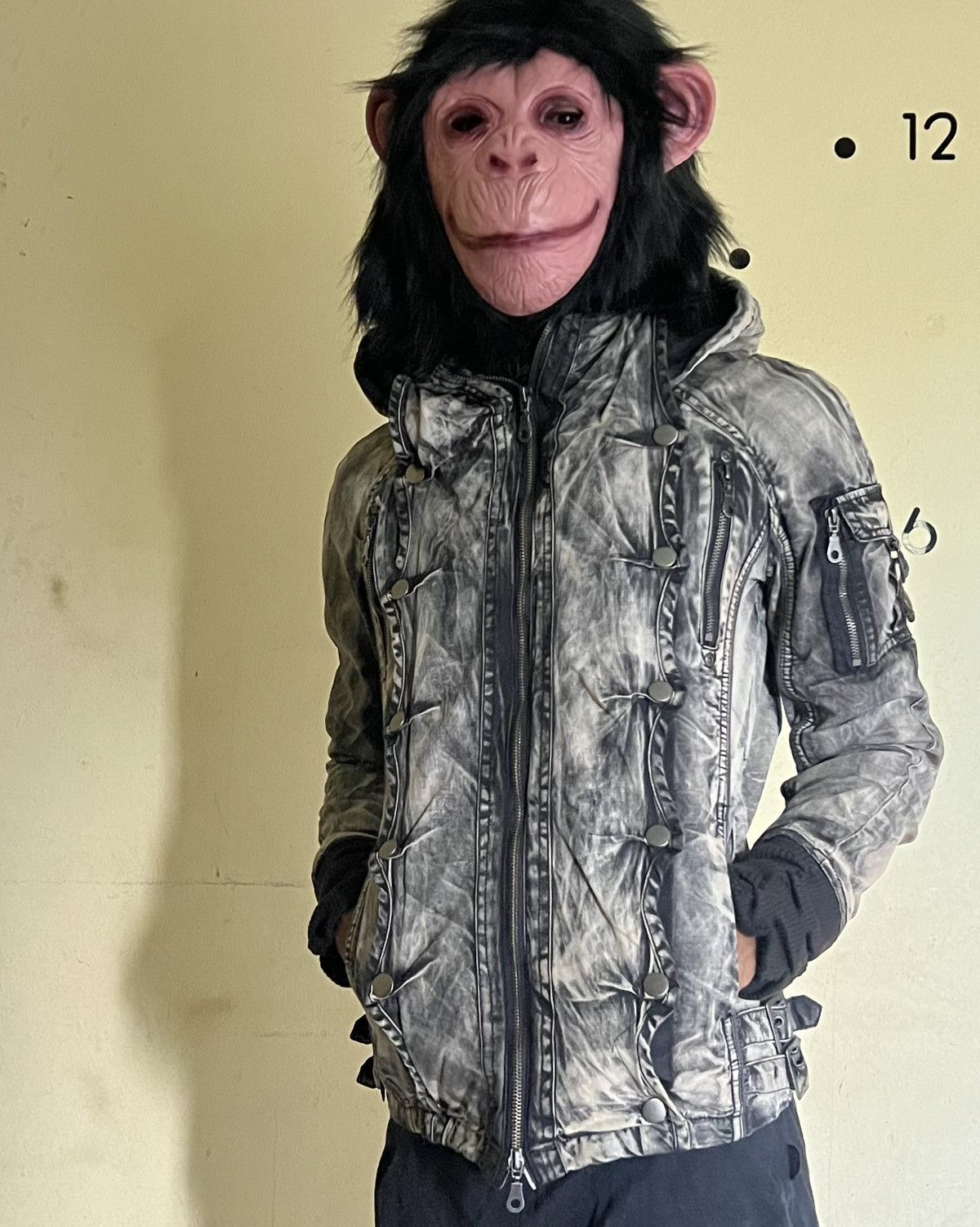 Japanese Brand Xfrm Flame Wash Studded Skeleton Panel Hooded Jacket 2000s Size US M / EU 48-50 / 2 - 3 Thumbnail