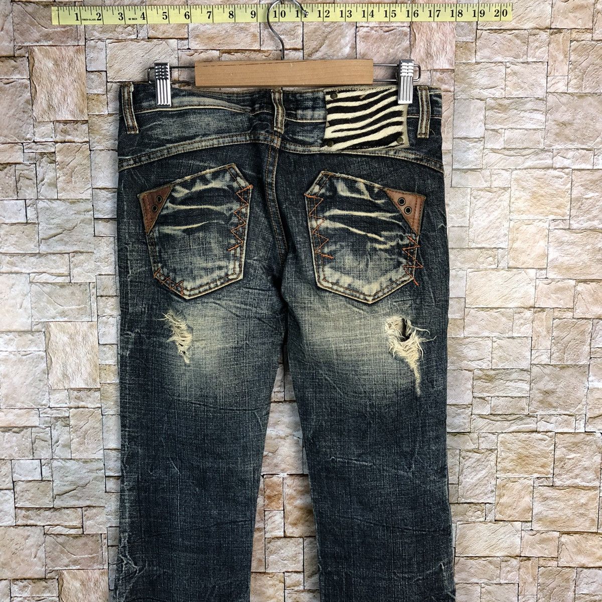 Japanese Brand Detail Blue Distressed Denim Pants #A132 Size 25" / US 0 / IT 36 - 15 Thumbnail