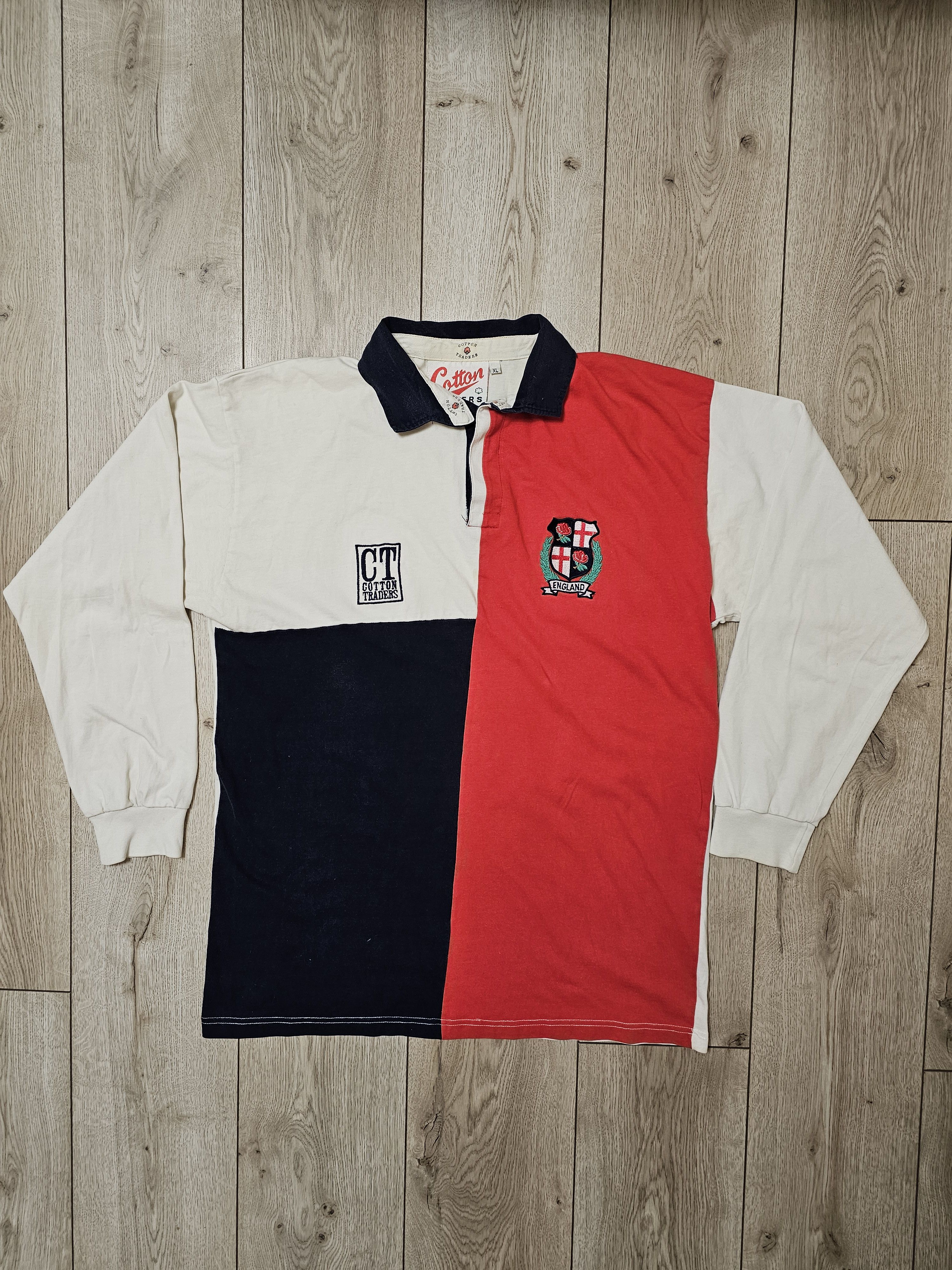 Cotton Traders × Vintage ENGLAND RUGBY JERSEY VINTAGE 90s LONG JERSEY RUGBY SHIRT Size US XL / EU 56 / 4 - 1 Thumbnail