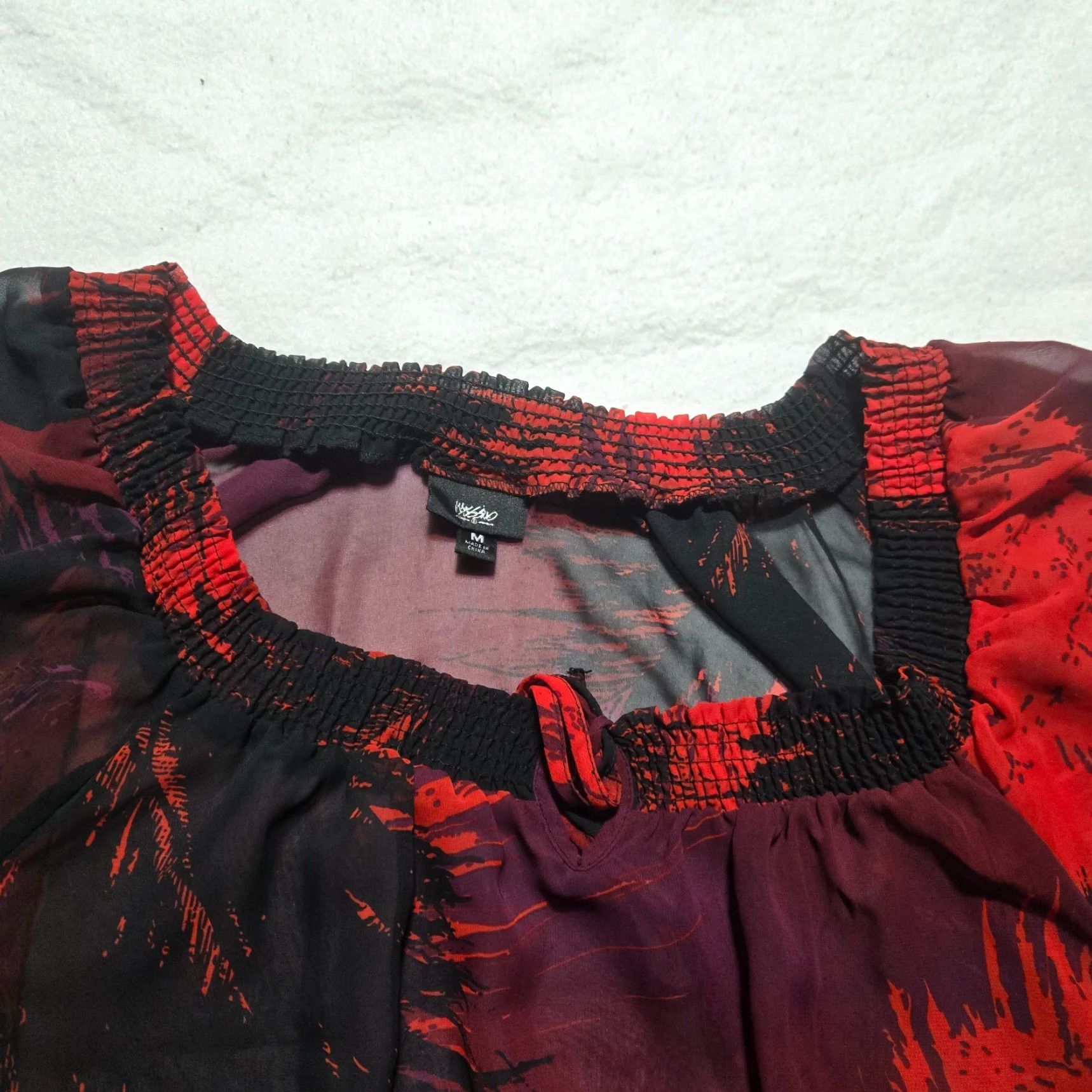 Mossimo Mossimo Shirt Blouse Womens M Multicolor Round Neck Long Sleeve Bell Sleeve Sheer Casual Party/Cocktail Size M / US 6-8 / IT 42-44 - 2 Thumbnail