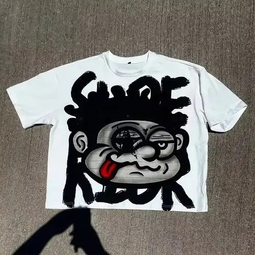 VIBE Big Injured Face Graphic Print Cotton T-Shirt Size US XXL / EU 58 / 5 - 1 Thumbnail