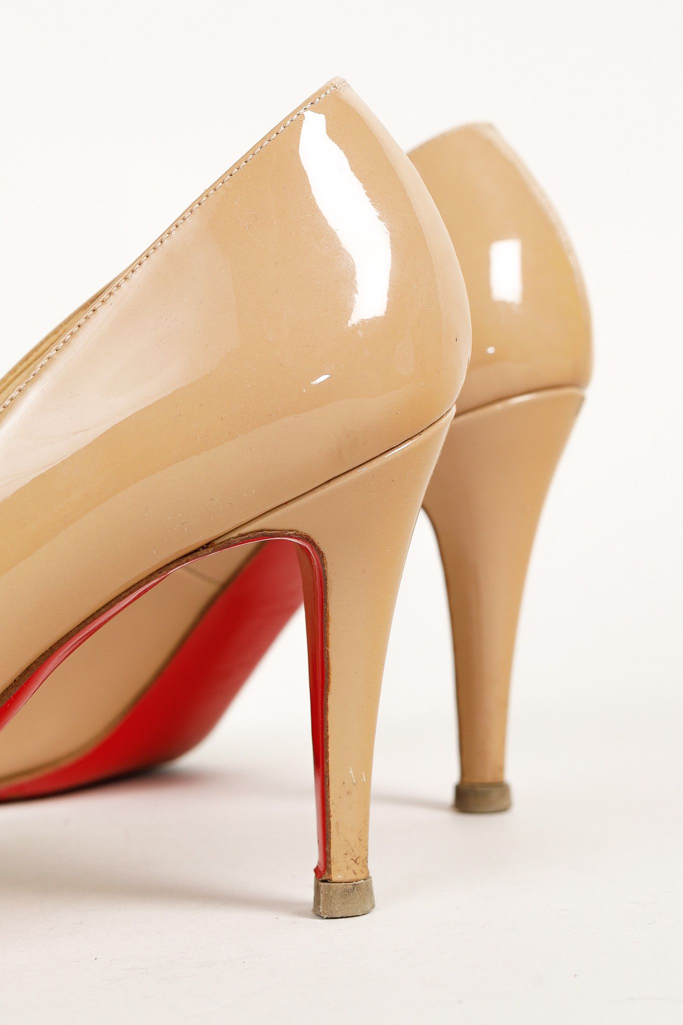 Christian Louboutin Christian Louboutin Pumppie 85 Beige Patent Leather Pumps Size US 7.5 / IT 37.5 - 8 Thumbnail