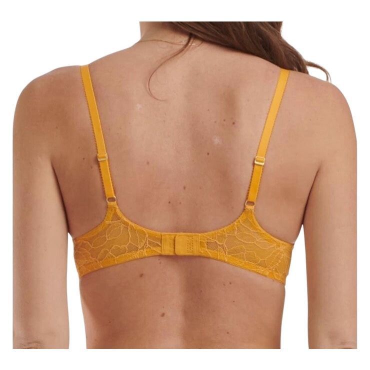 Wolford NWT Wolford Magnolia Lace Push-Up Demi Bra Mango Yellow 75D / 34D Size ONE SIZE - 3 Thumbnail