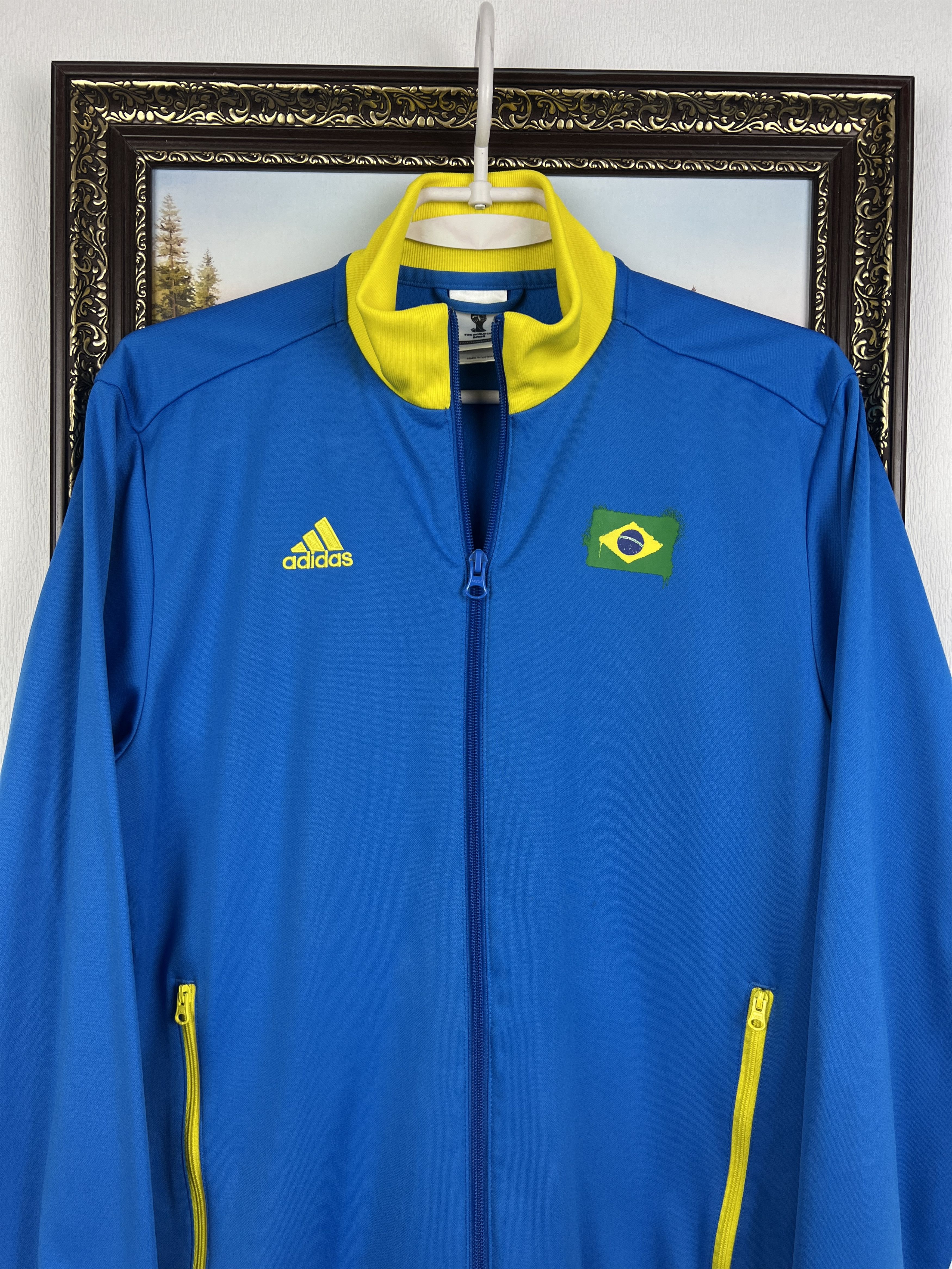 Adidas Brazil World Cup Jacket Football Track Top National Team Size US S / EU 44-46 / 1 - 2 Thumbnail