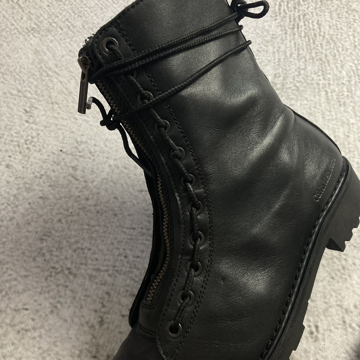 Calvin Klein 🚀NEED GONE🚀 CALVIN KLEIN Leather Front Zipper Boots Archive Size US 7 / EU 40 - 7 Thumbnail