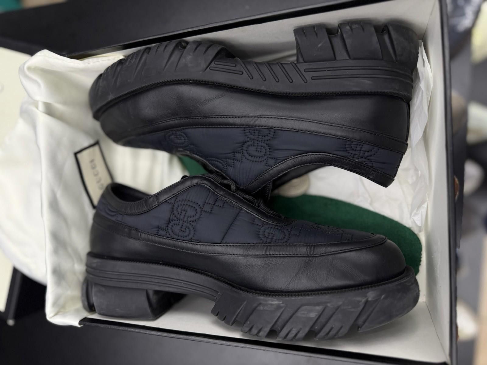Gucci Gucci Nylon Monogram Calfskin Loafers Sneakers 10G/10.5US Size US 10.5 / EU 43-44 - 9 Thumbnail