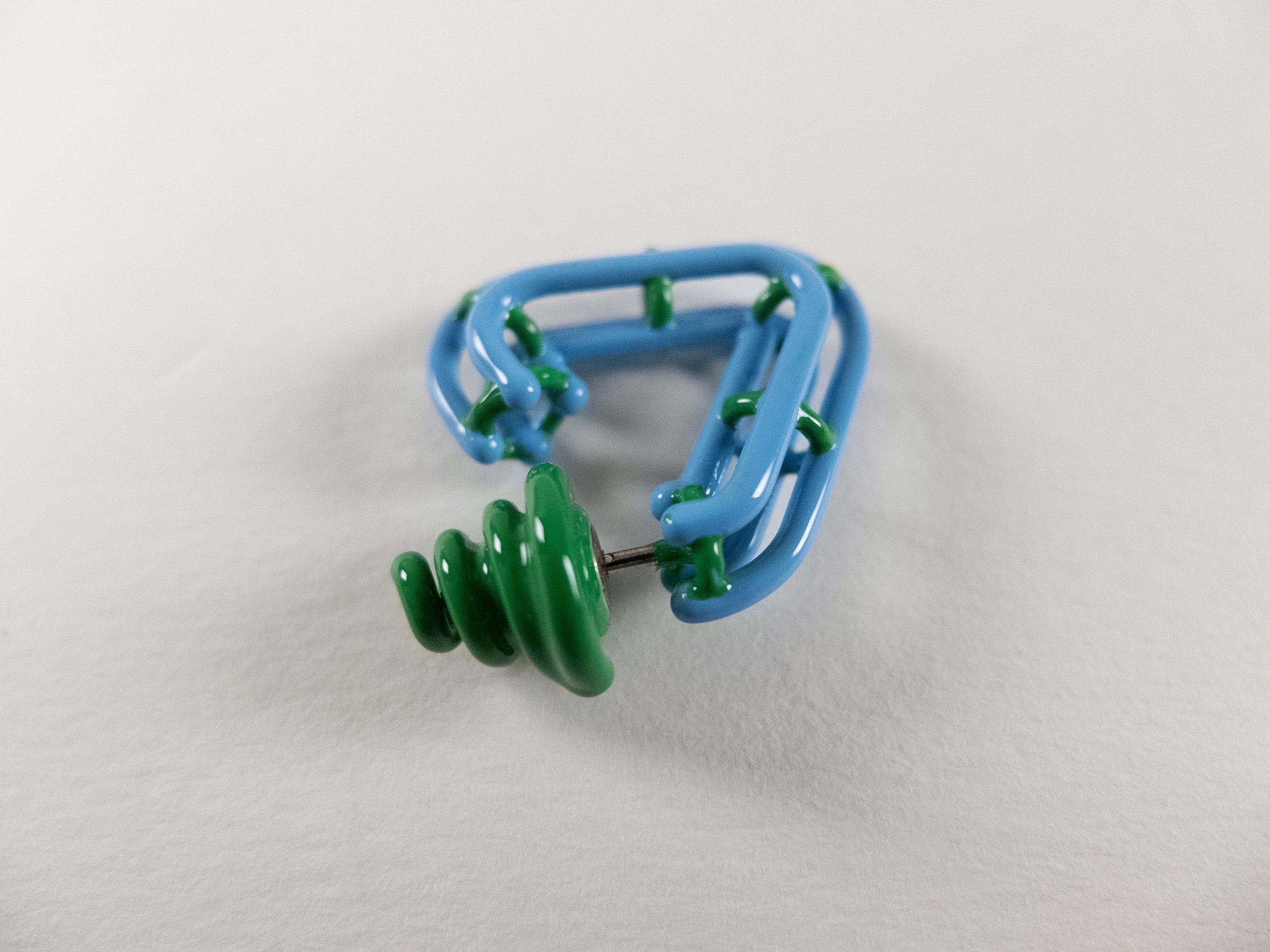 Bottega Veneta BOTTEGA VENETA Outline triangle blue green hoop earrings q Size ONE SIZE - 4 Thumbnail