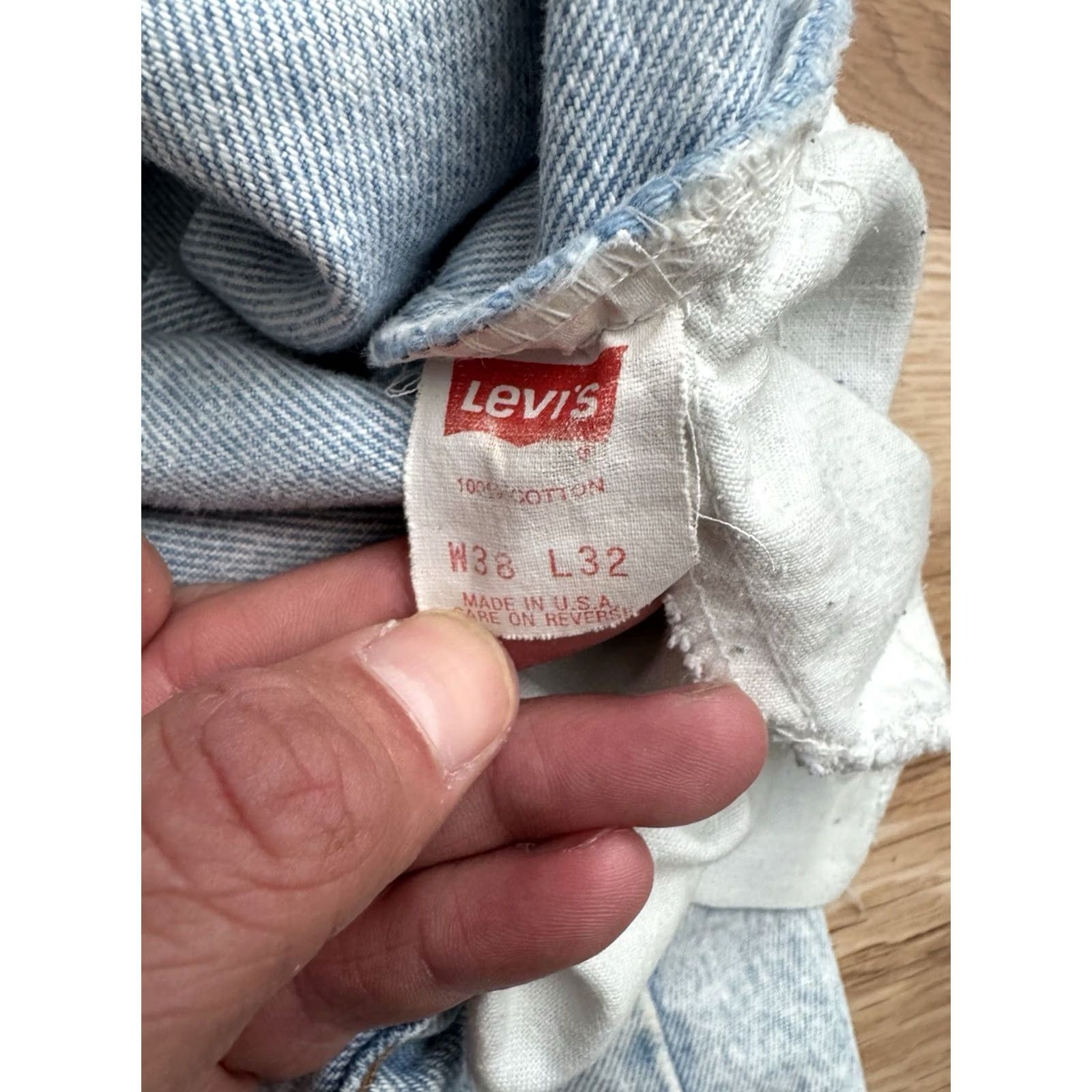 Levi's VINTAGE Levi's Jeans Mens 38x32 Blue USA Orange Tab Straight Leg Light Wash Size US 38 / EU 54 - 3 Thumbnail