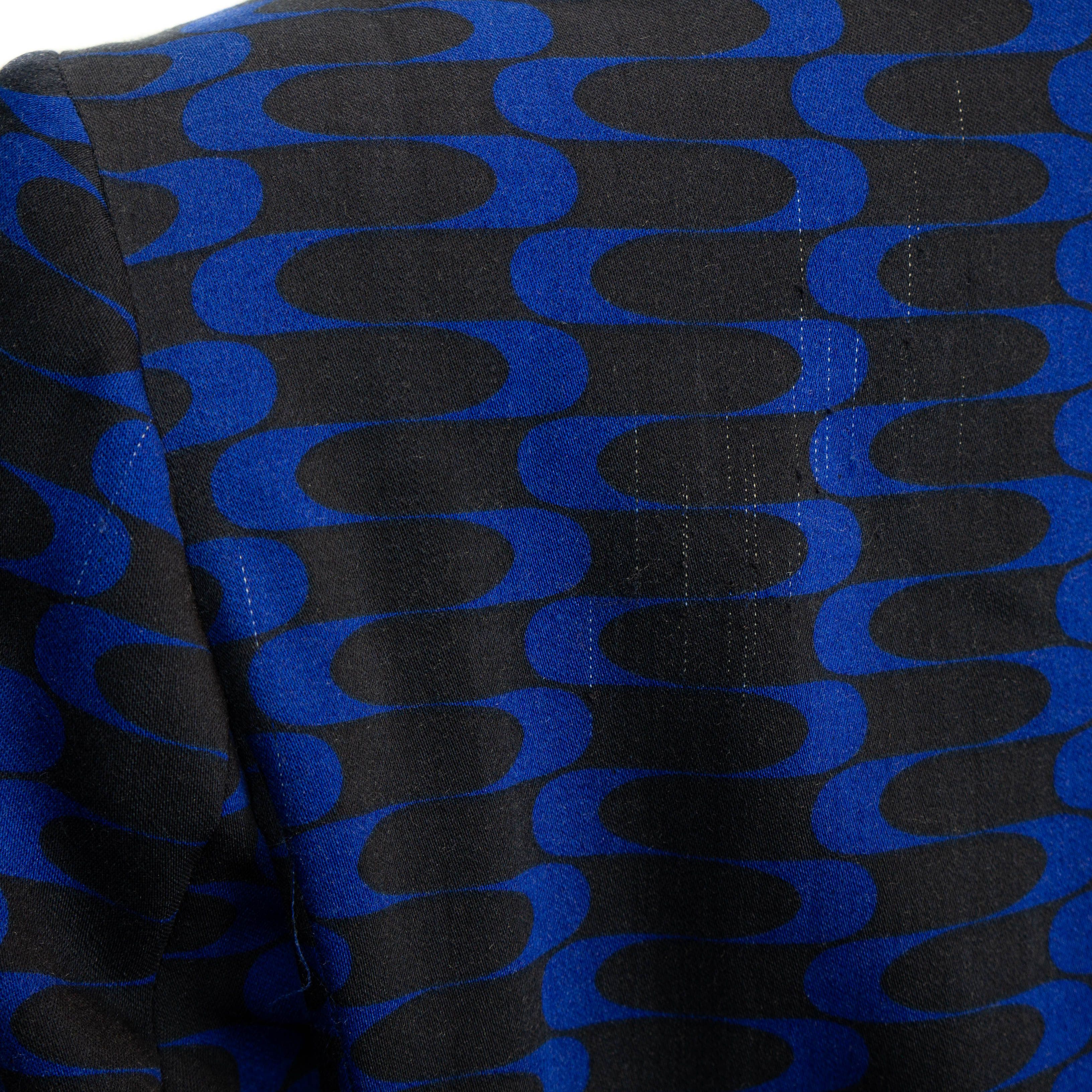 Versace × Versace Jeans Couture × Vintage VERSACE Jeans Couture Abstract Blue Skirt Suit Vintage 00s Size S / US 4 / IT 40 - 9 Thumbnail